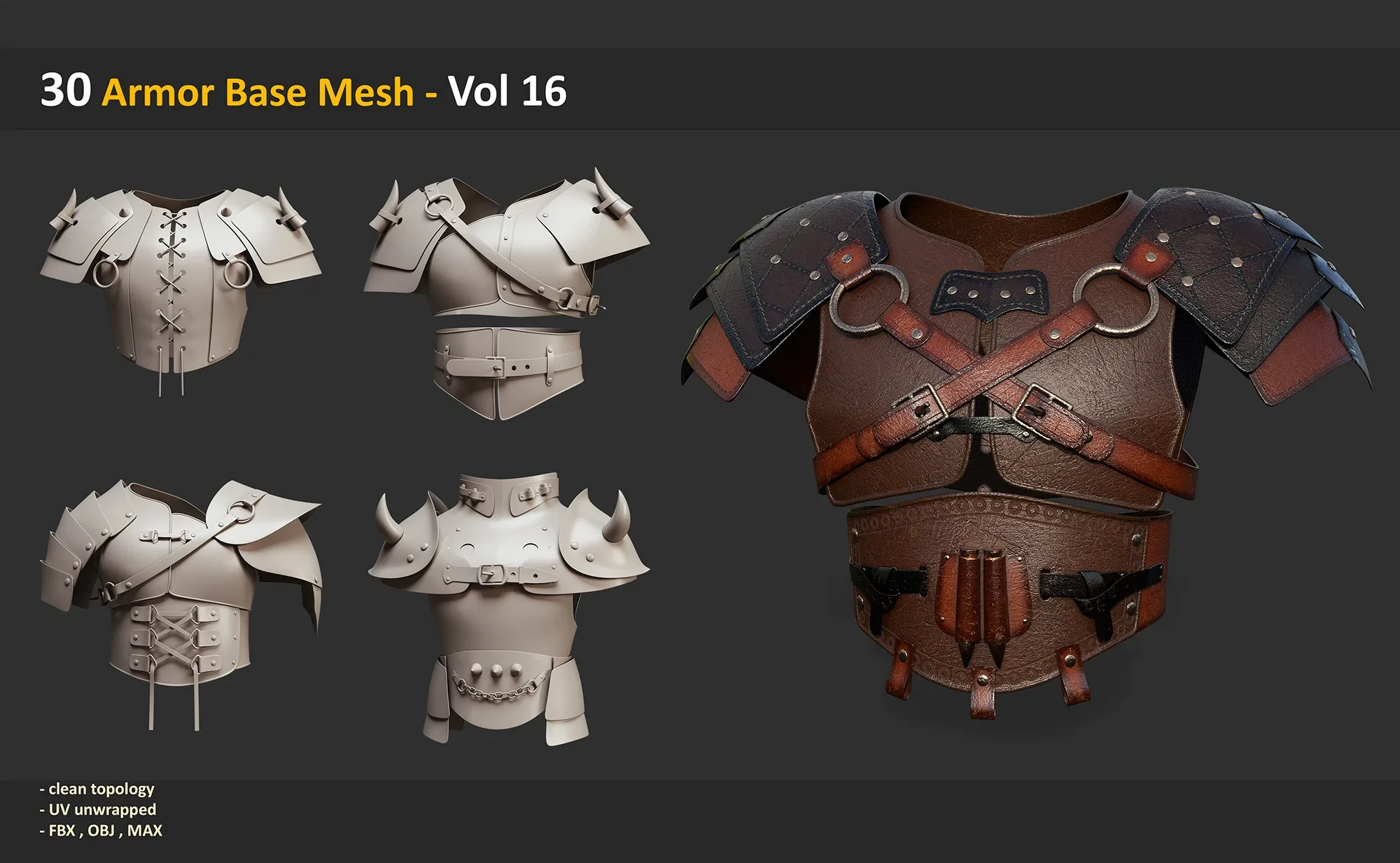 152 Leather Armor Base Mesh - Bundle