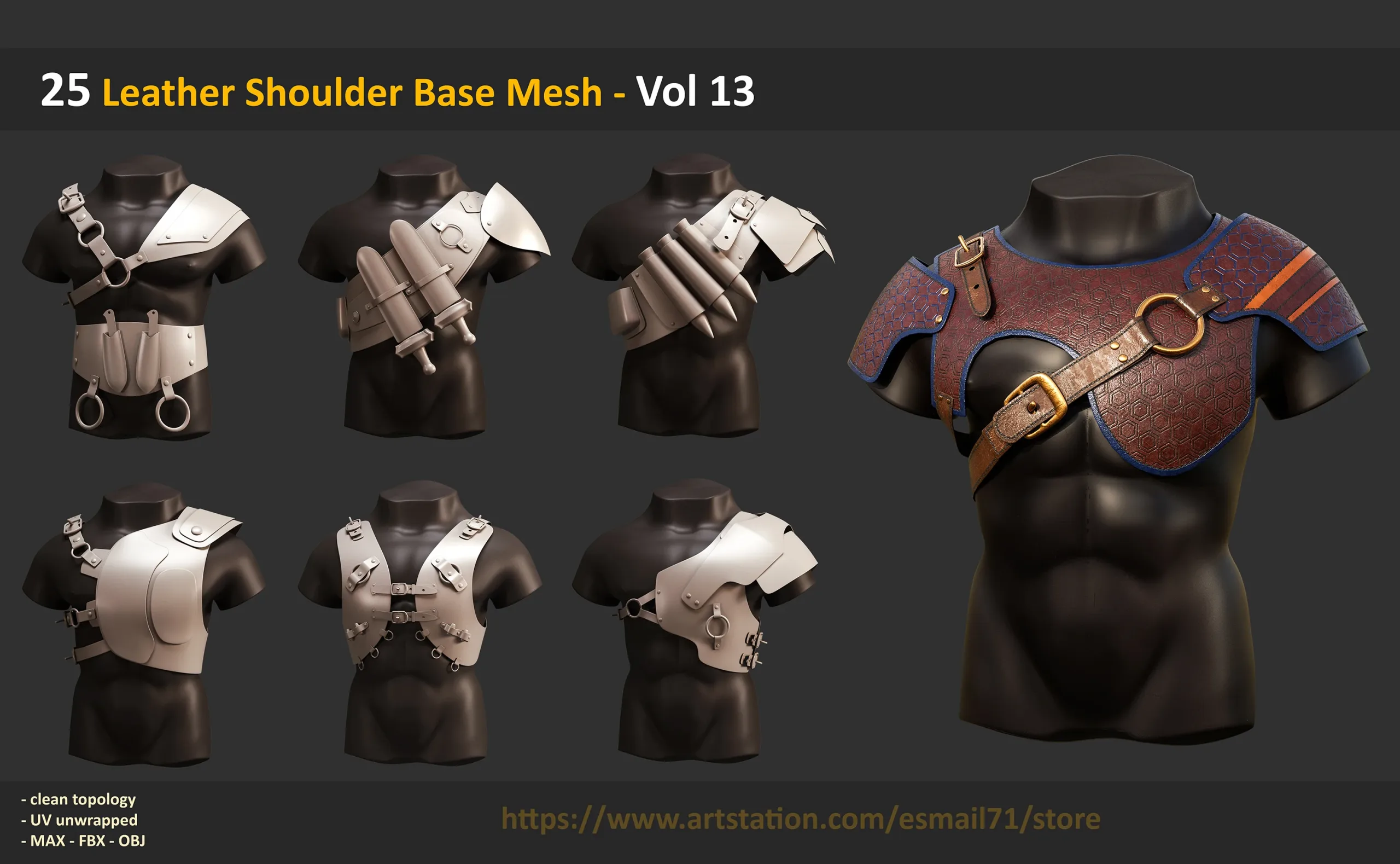 152 Leather Armor Base Mesh - Bundle