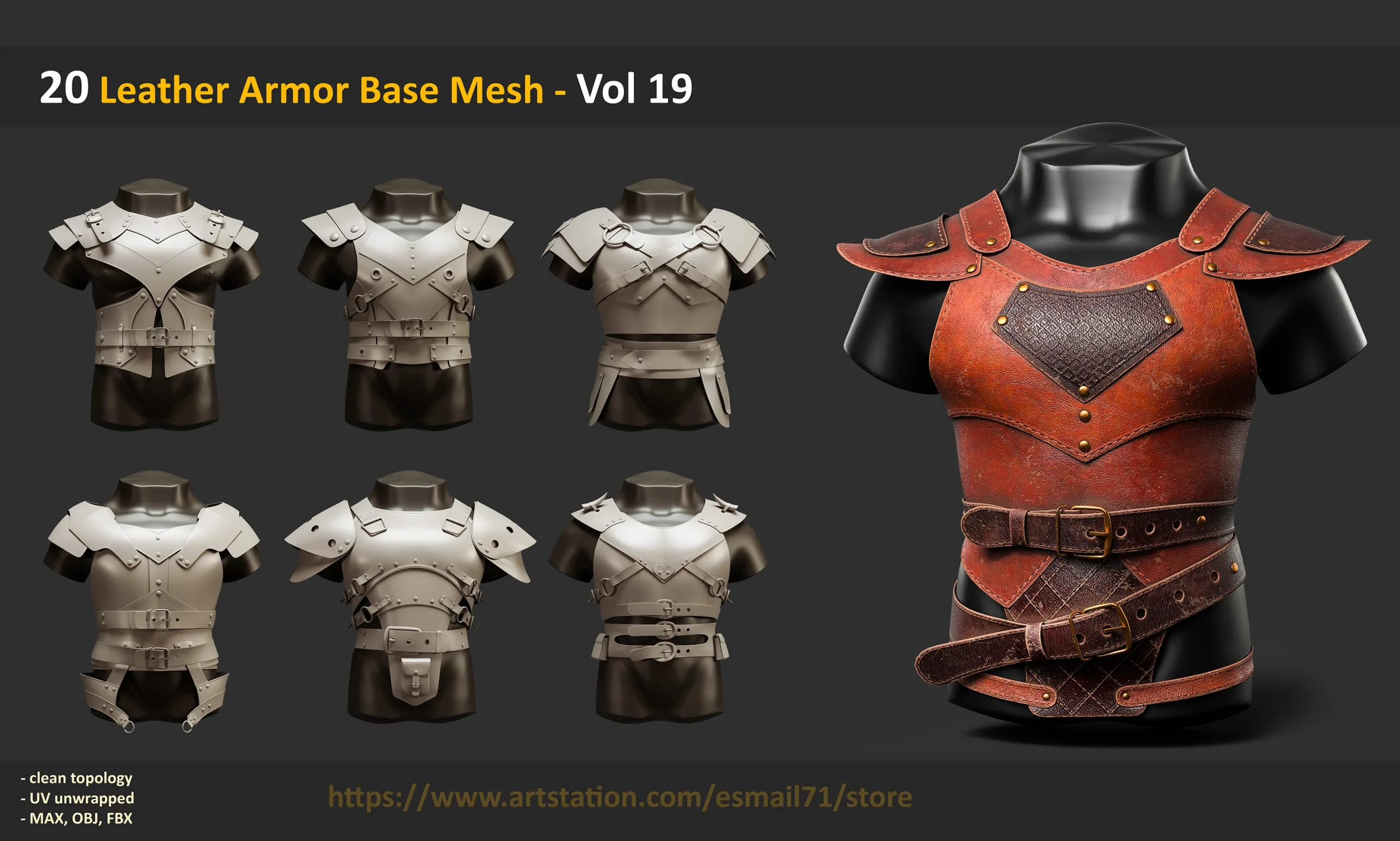152 Leather Armor Base Mesh - Bundle
