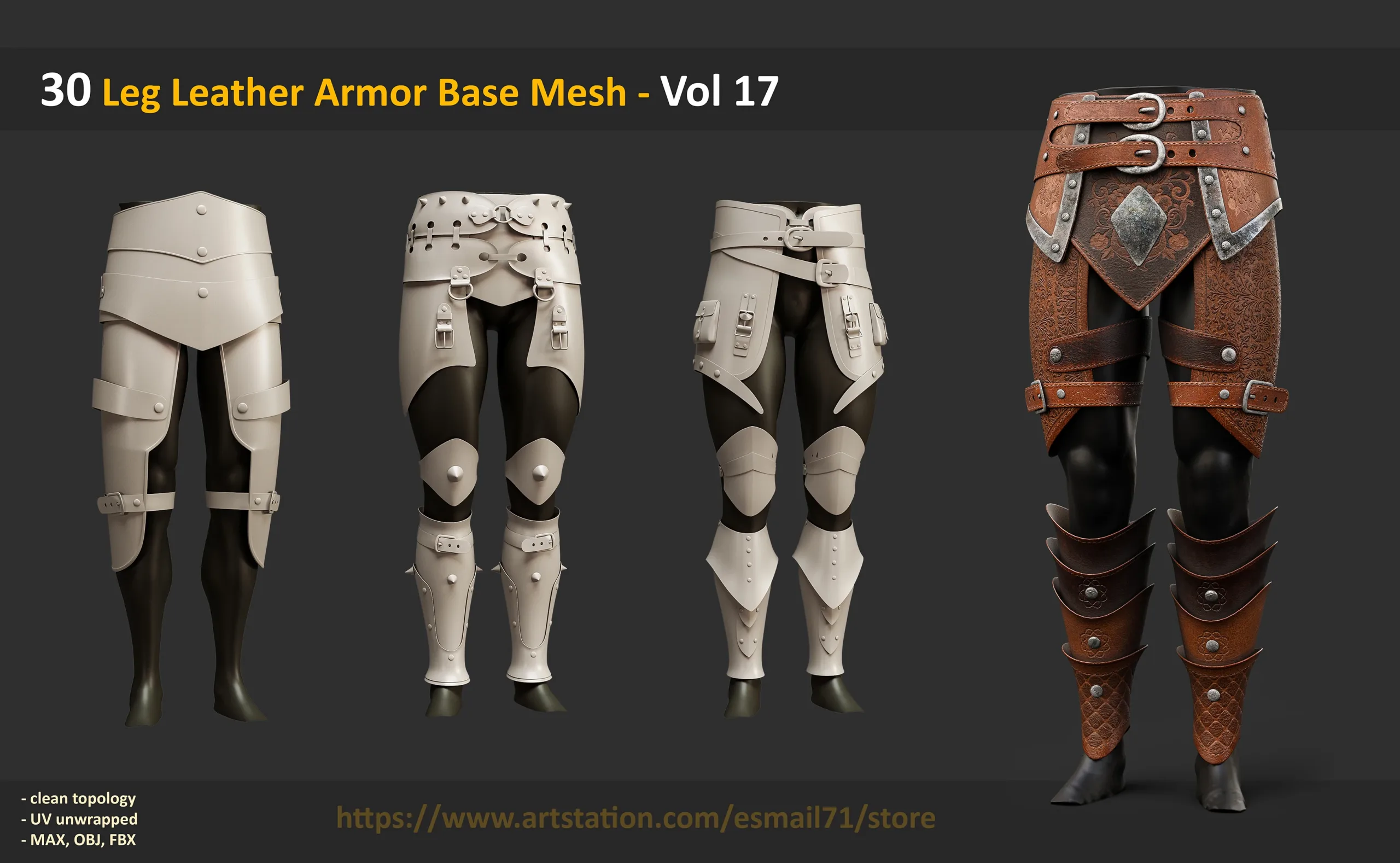 152 Leather Armor Base Mesh - Bundle