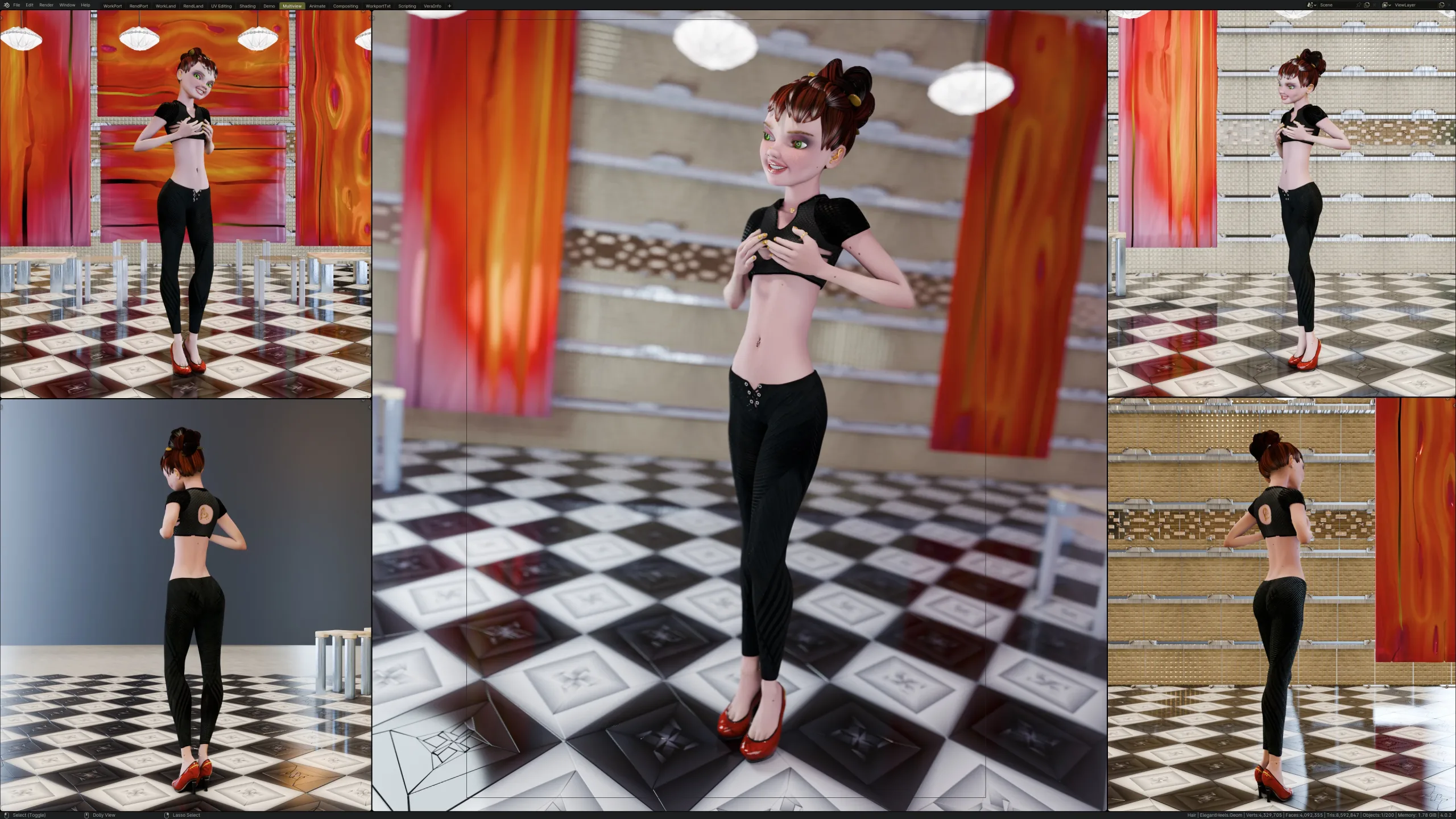 Princess Verachantesse, Singer girl - Female Rigged Character