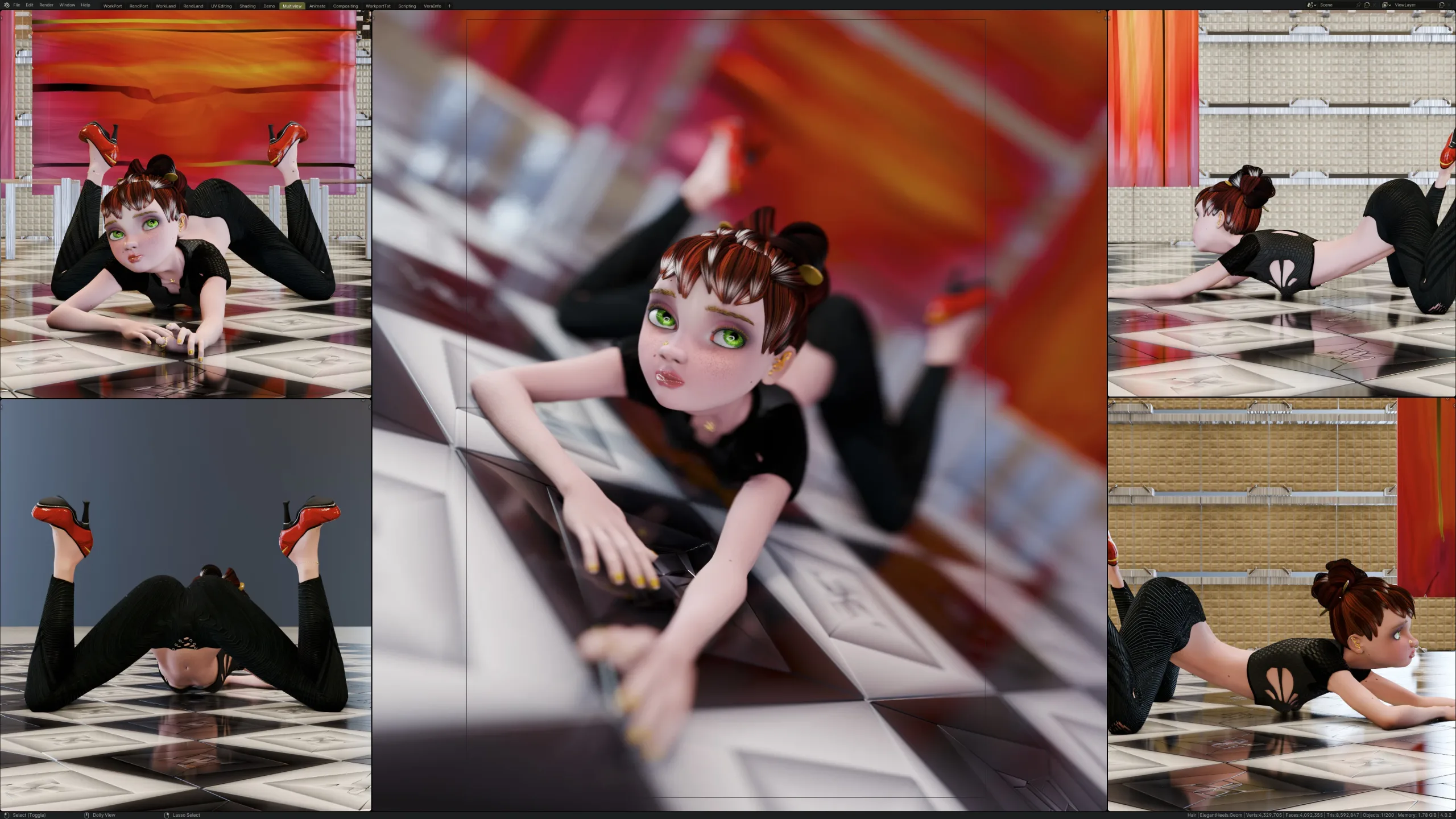 Princess Verachantesse, Singer girl - Female Rigged Character
