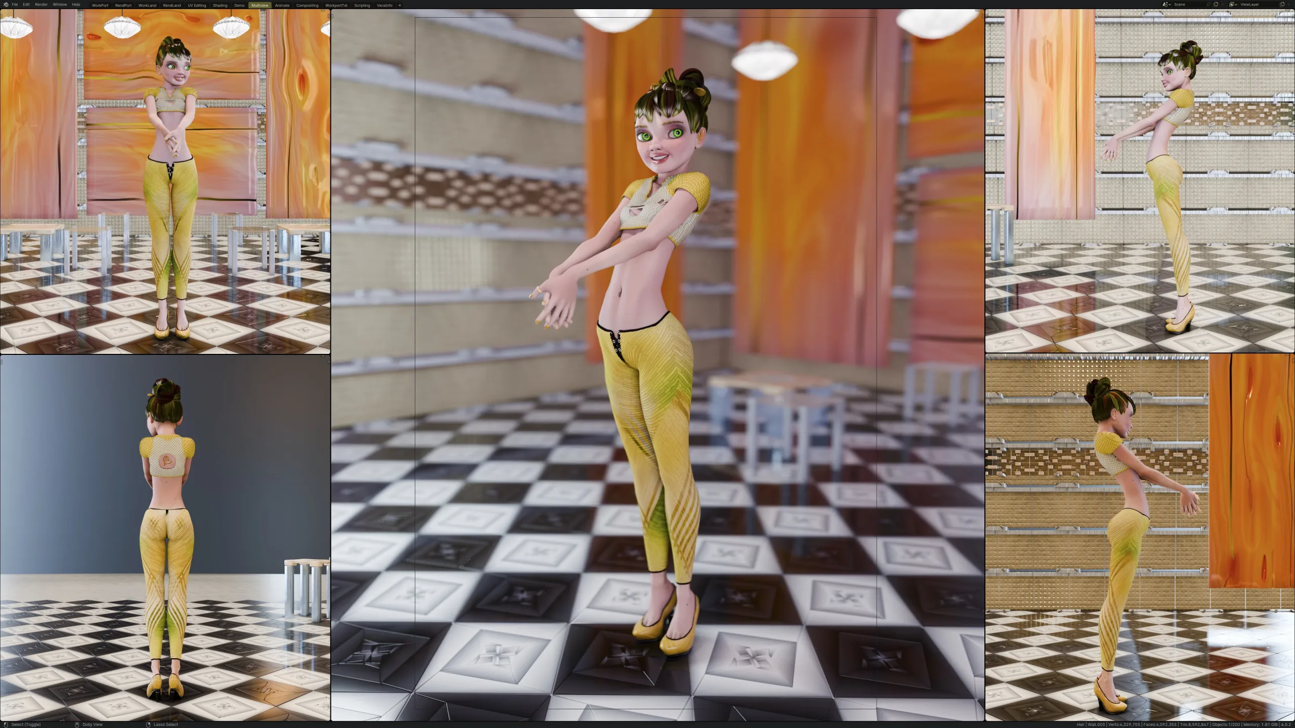 Princess Verachantesse, Singer girl - Female Rigged Character