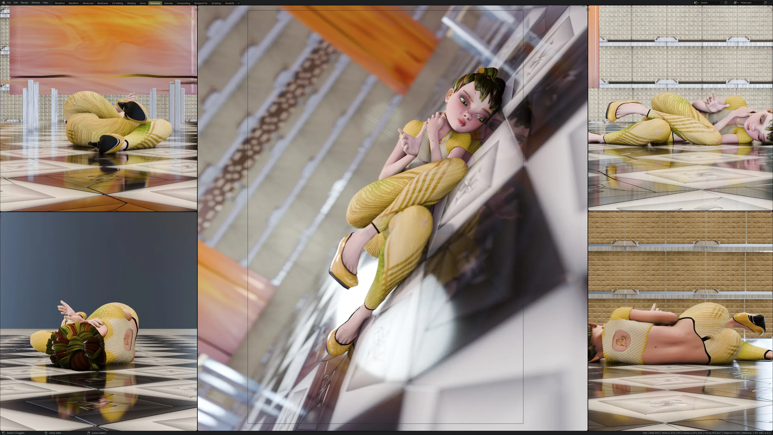 Princess Verachantesse, Singer girl - Female Rigged Character