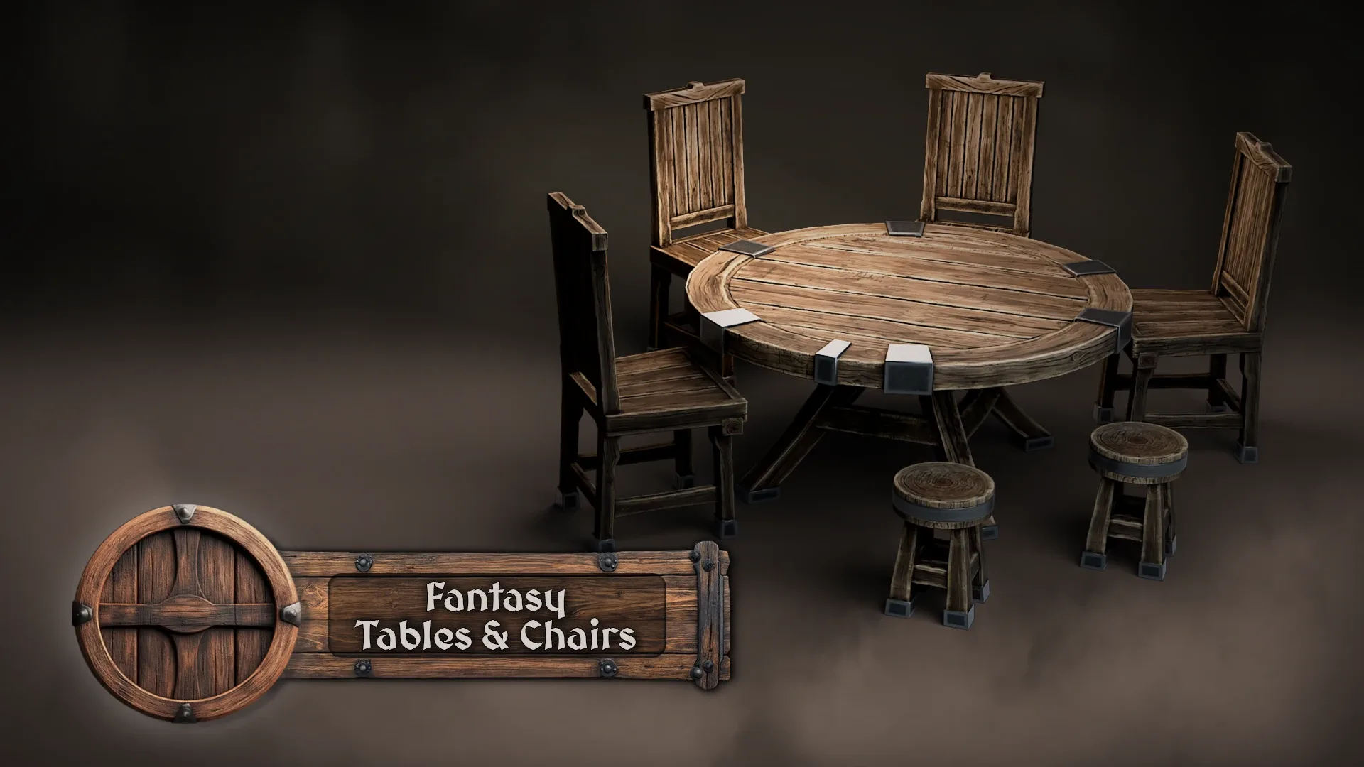 Stylized Medieval Tables & Chairs Pack for Blender & Game Design | 3D Asset Pack