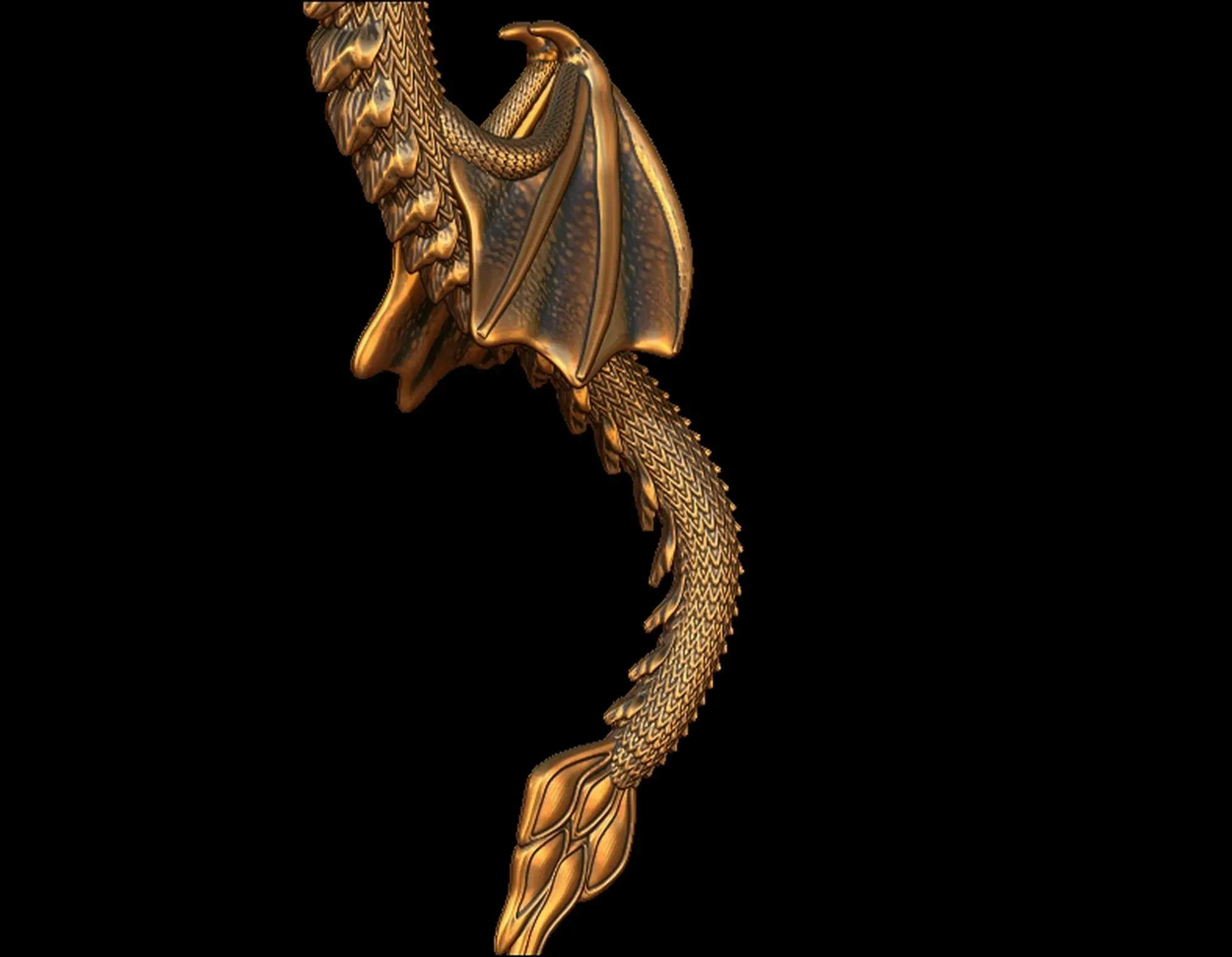 Detailed Sculpt Twing Dragon Pendant