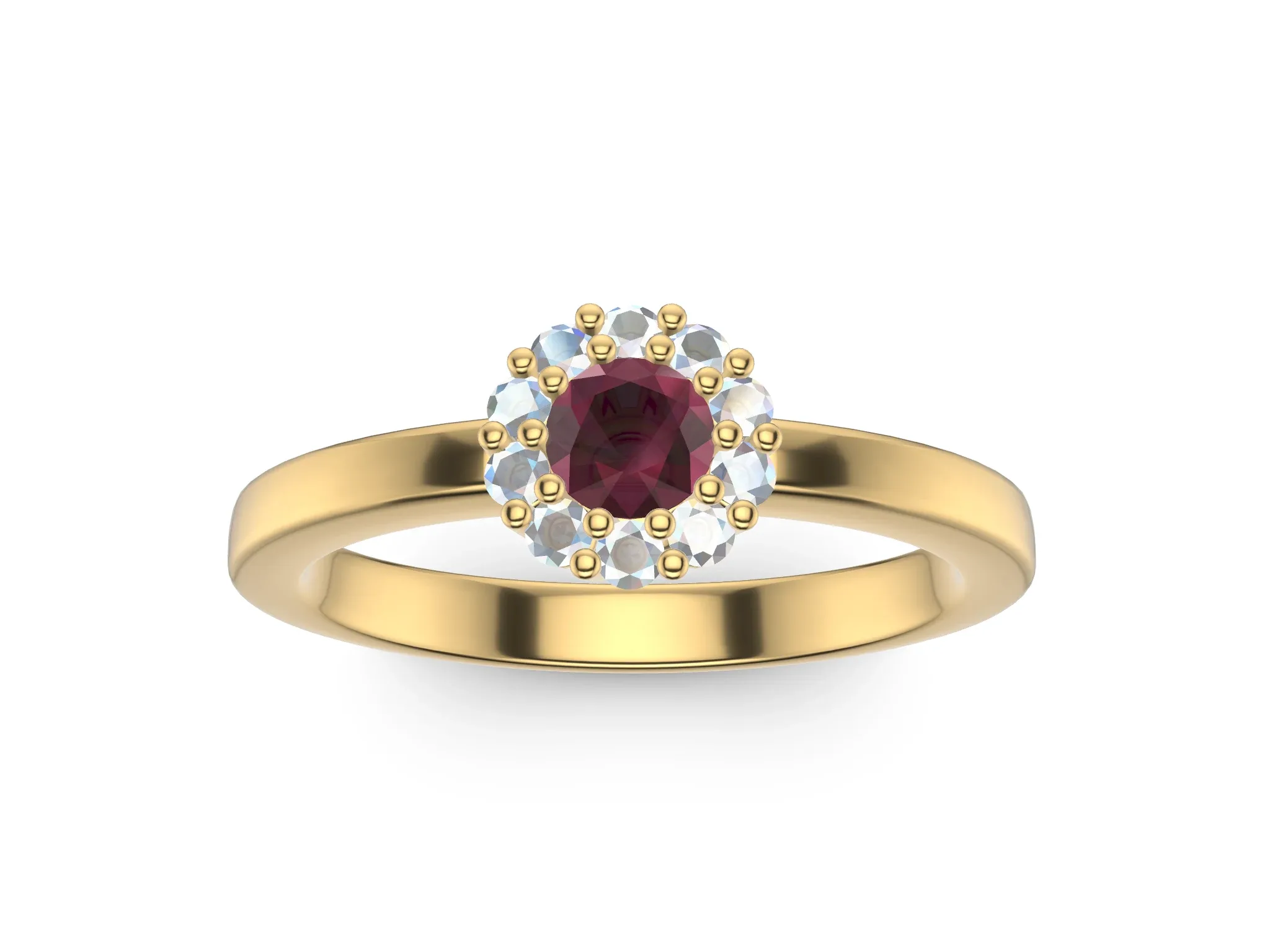 3 mm Cluster Engagement Ring