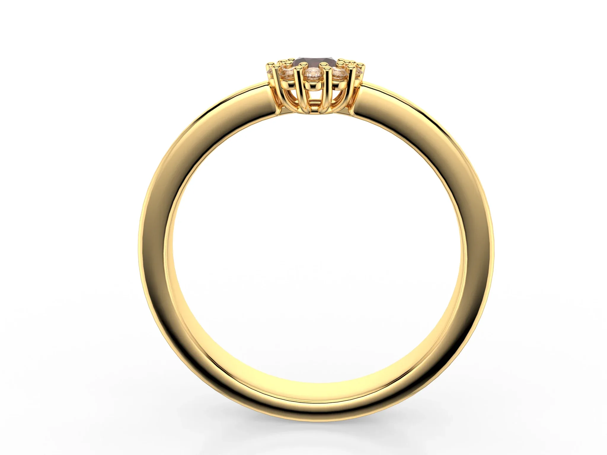 3 mm Cluster Engagement Ring