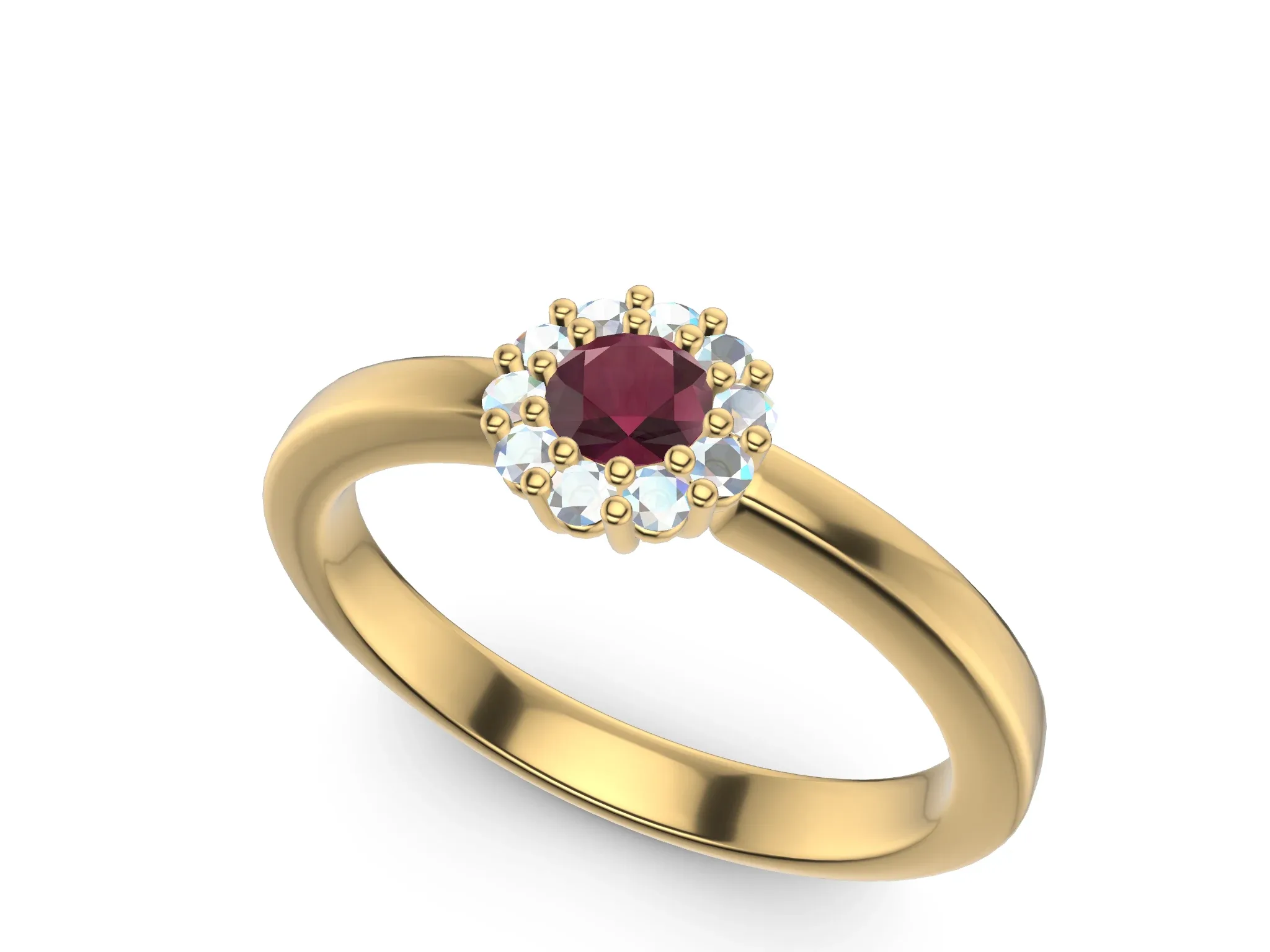 3 mm Cluster Engagement Ring