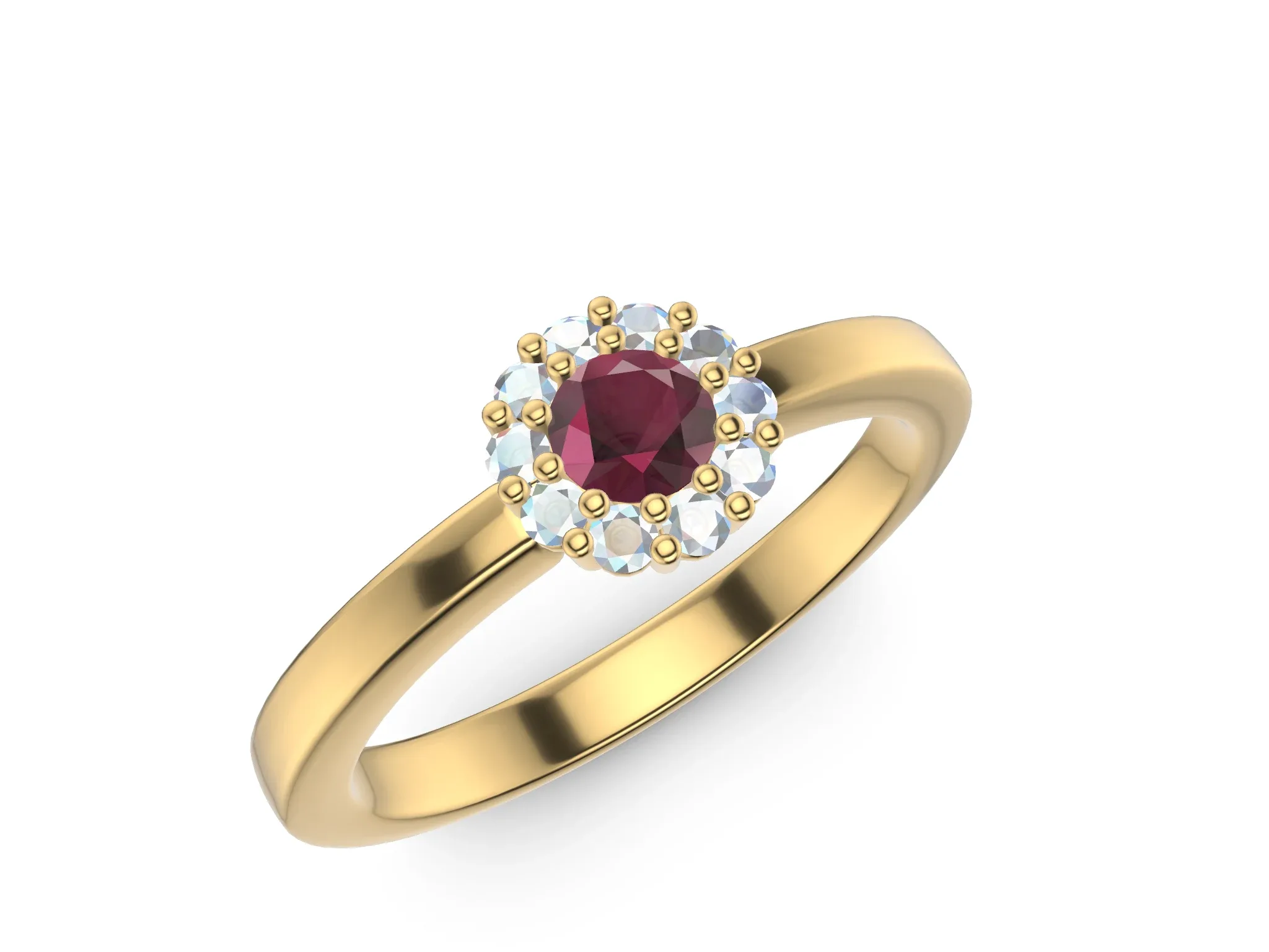 3 mm Cluster Engagement Ring