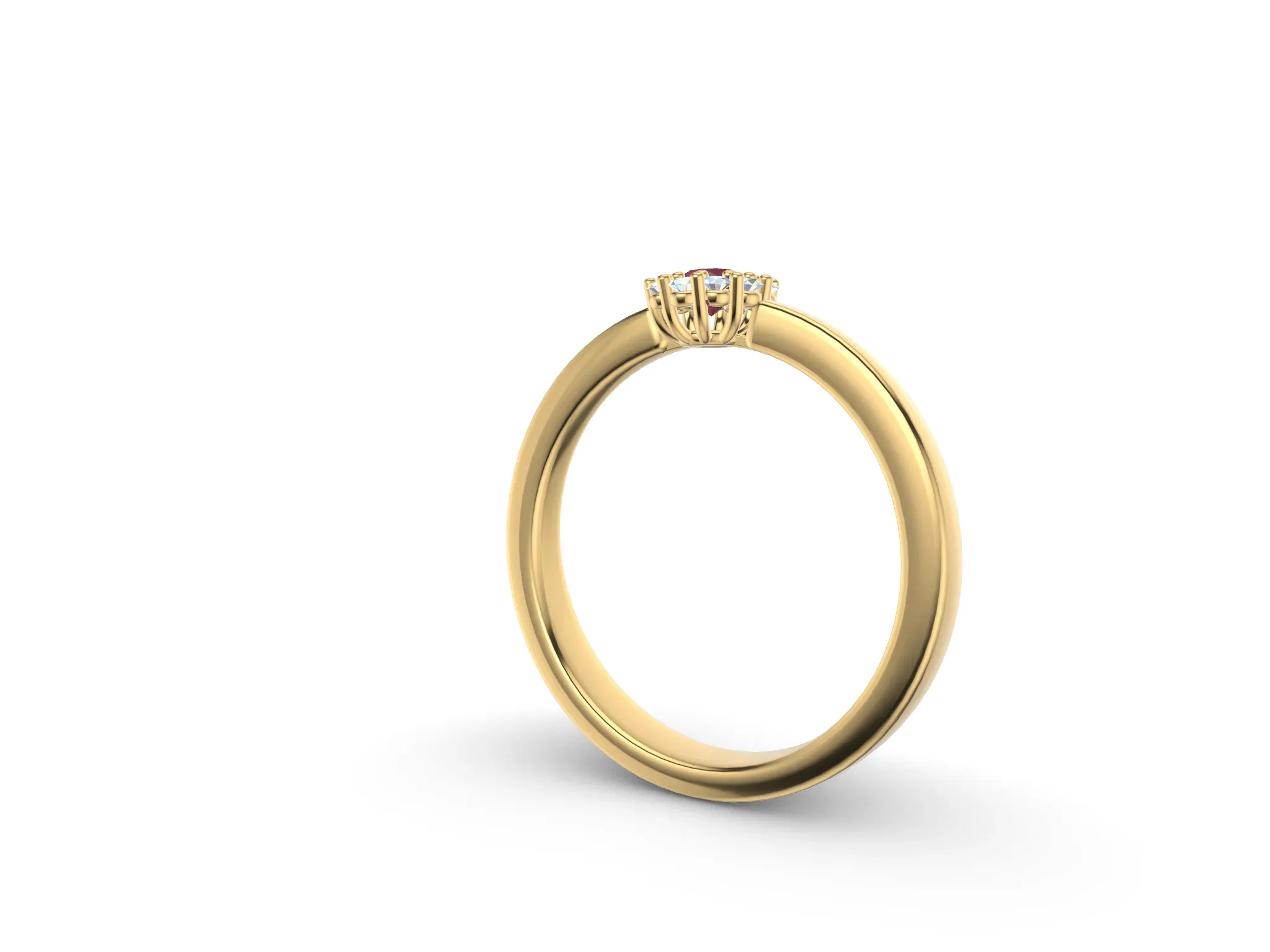 3 mm Cluster Engagement Ring