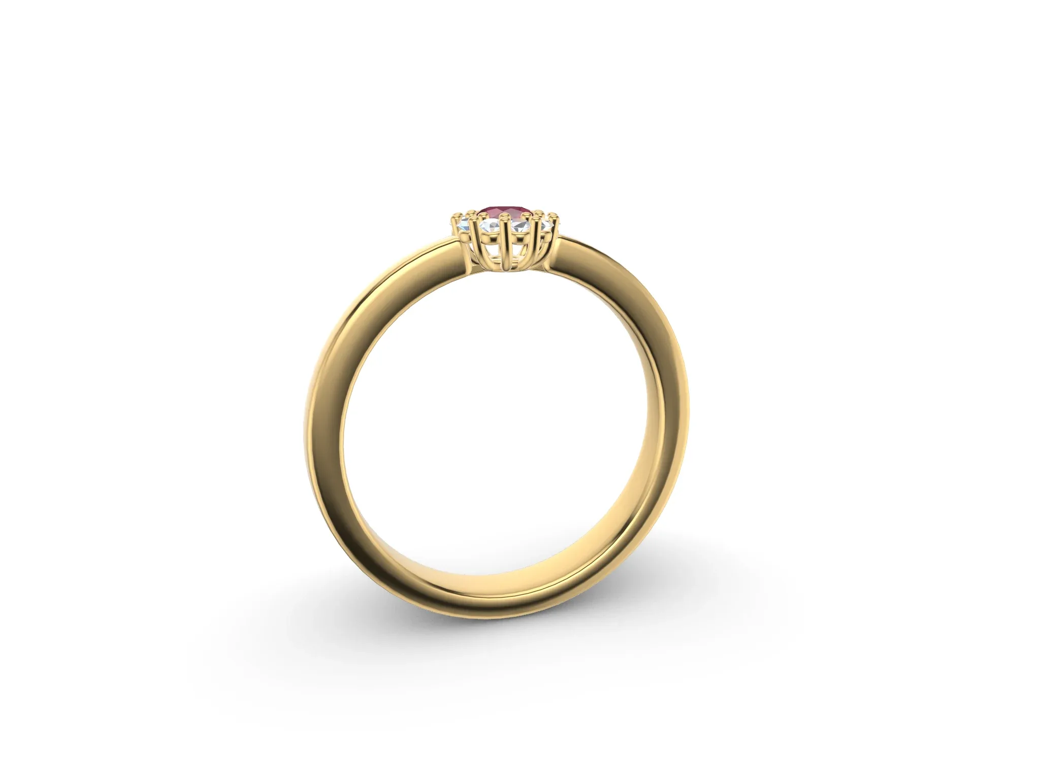 3 mm Cluster Engagement Ring