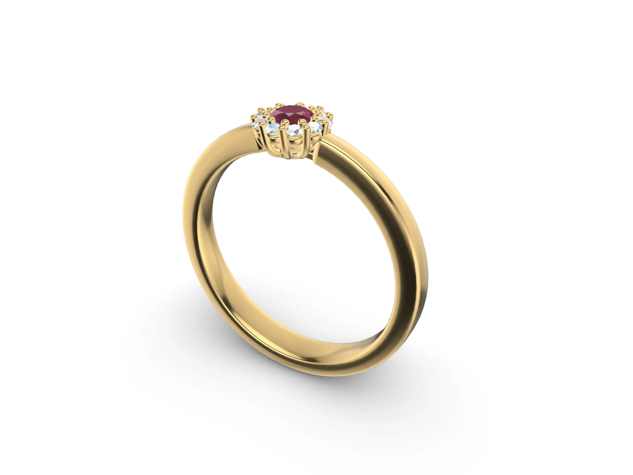 3 mm Cluster Engagement Ring