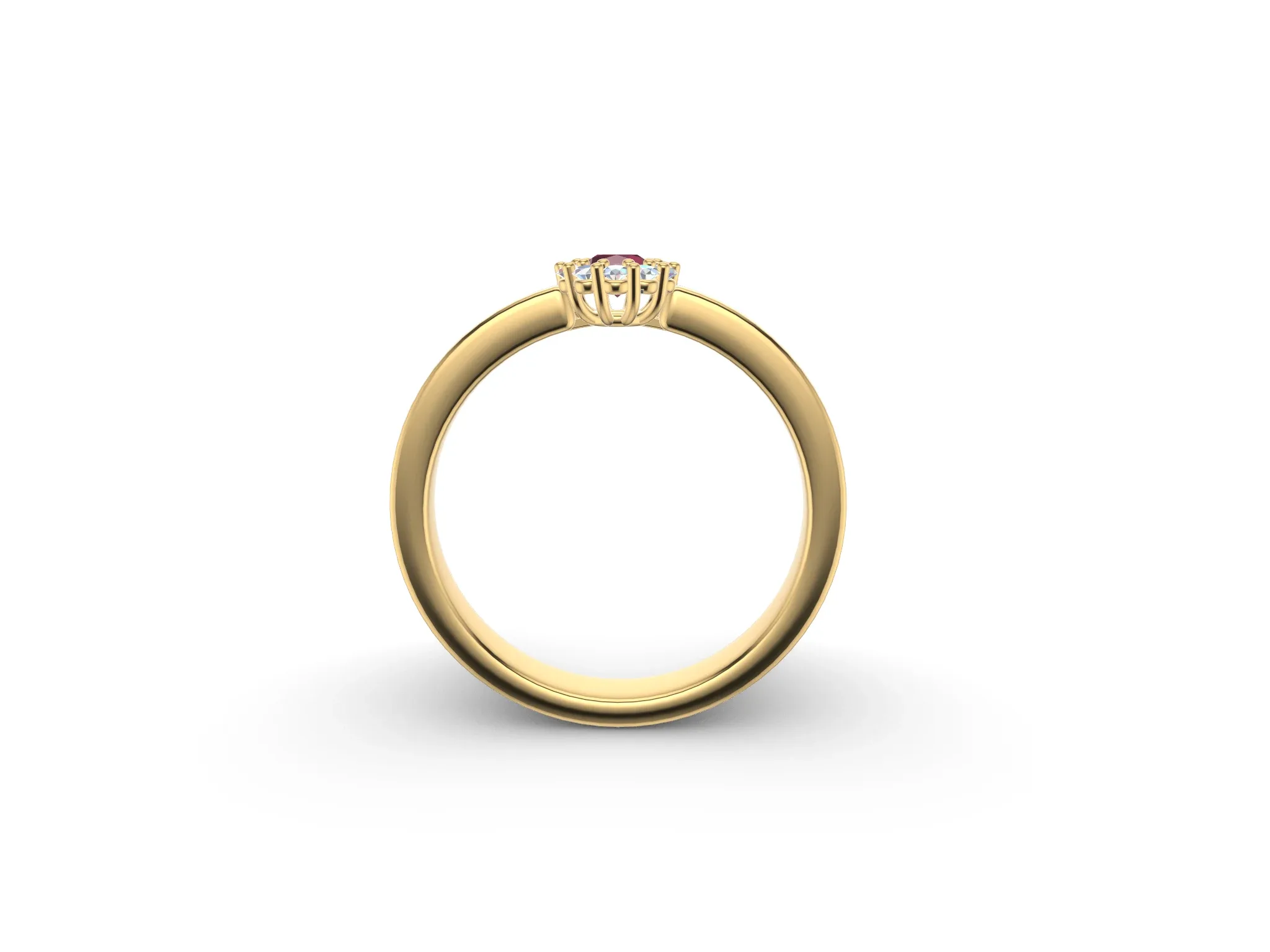 3 mm Cluster Engagement Ring
