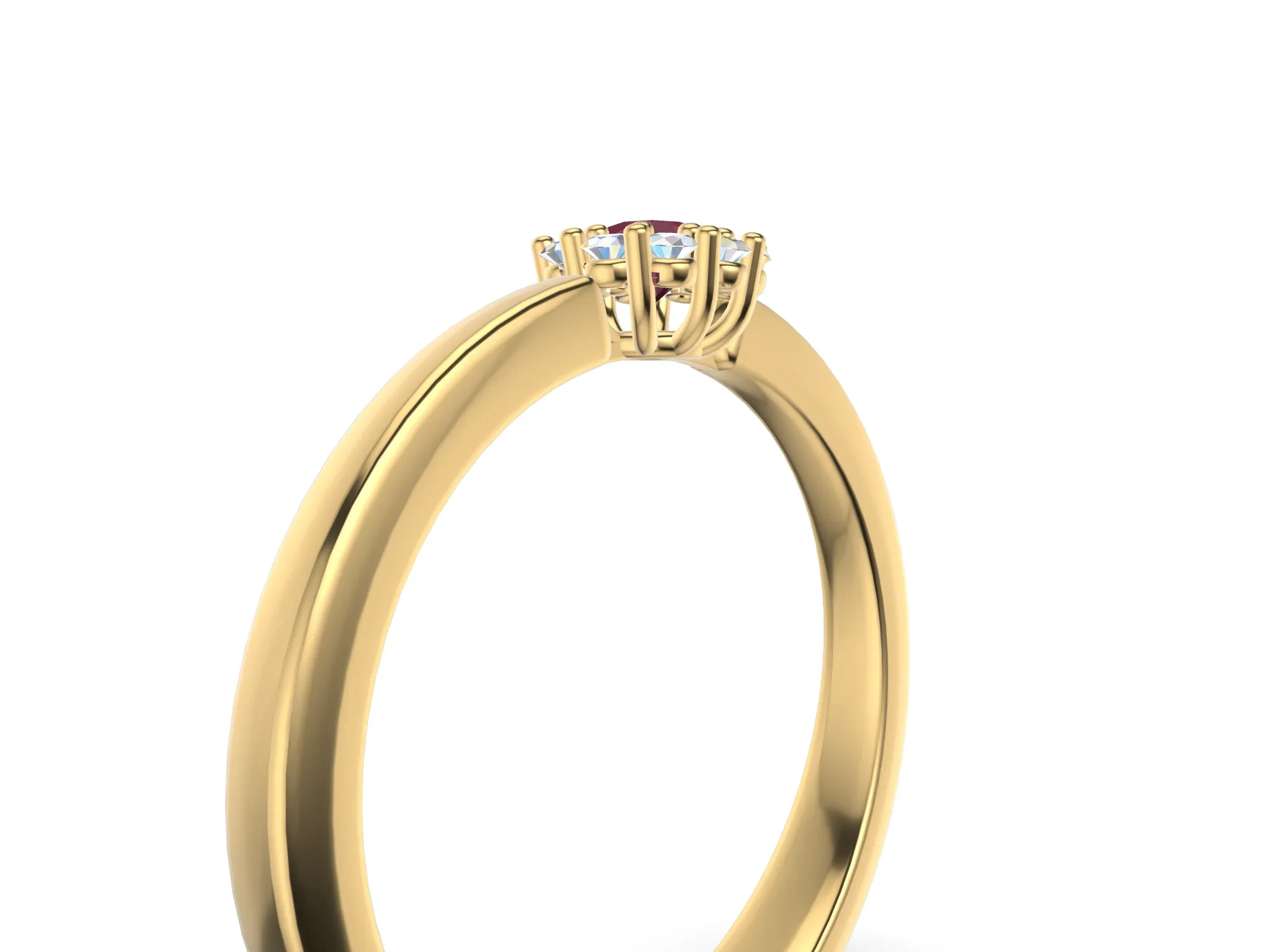 3 mm Cluster Engagement Ring