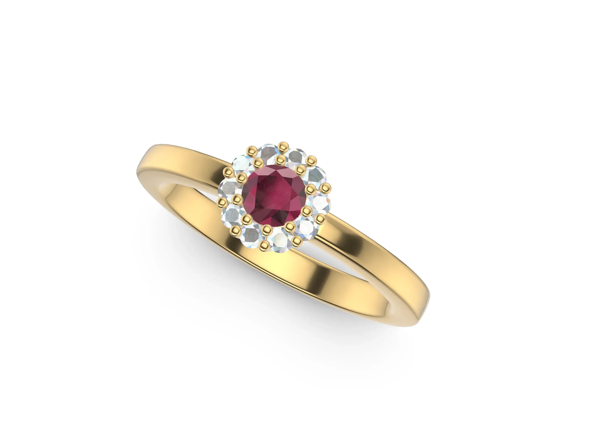 3 mm Cluster Engagement Ring