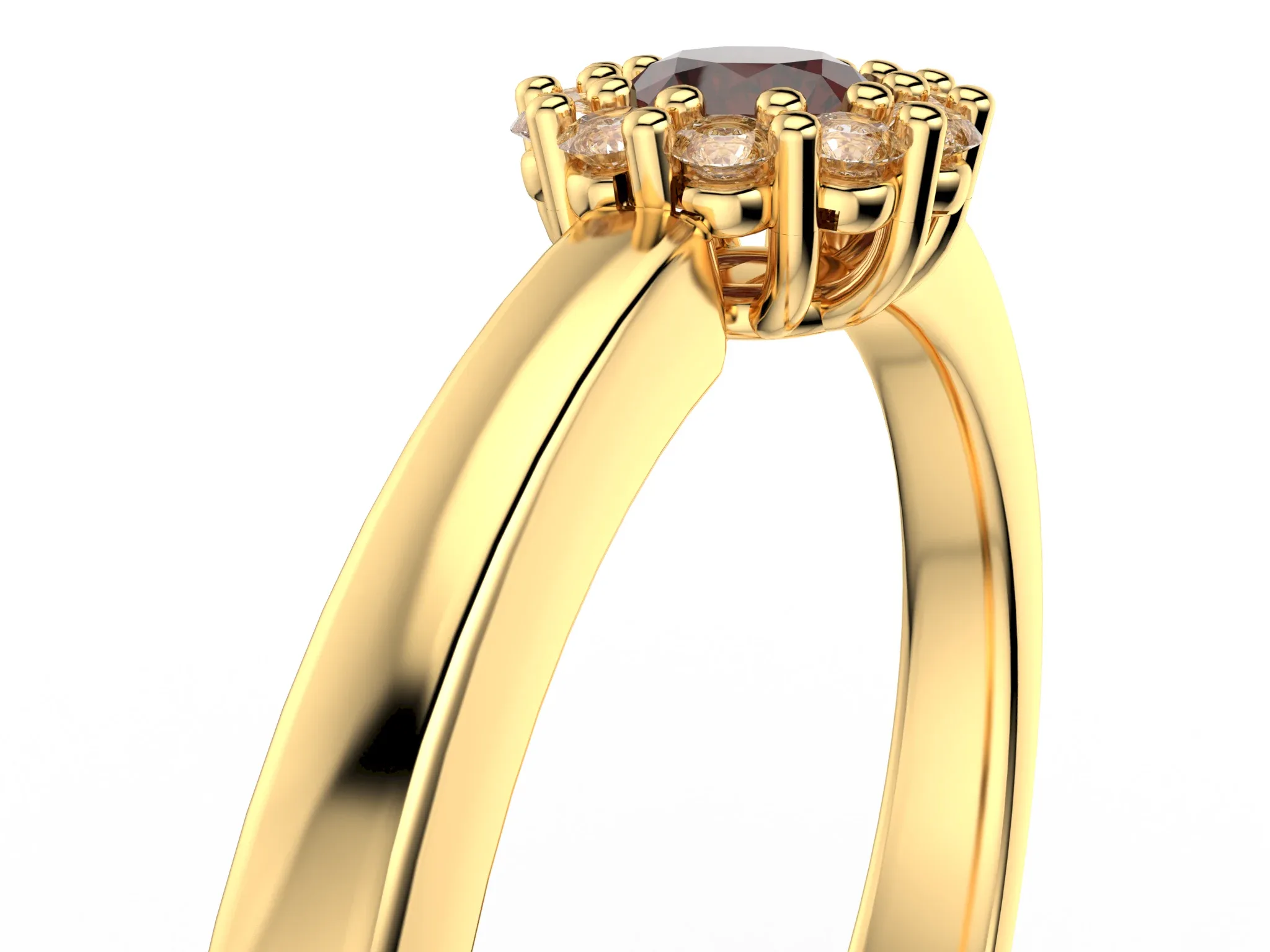 3 mm Cluster Engagement Ring