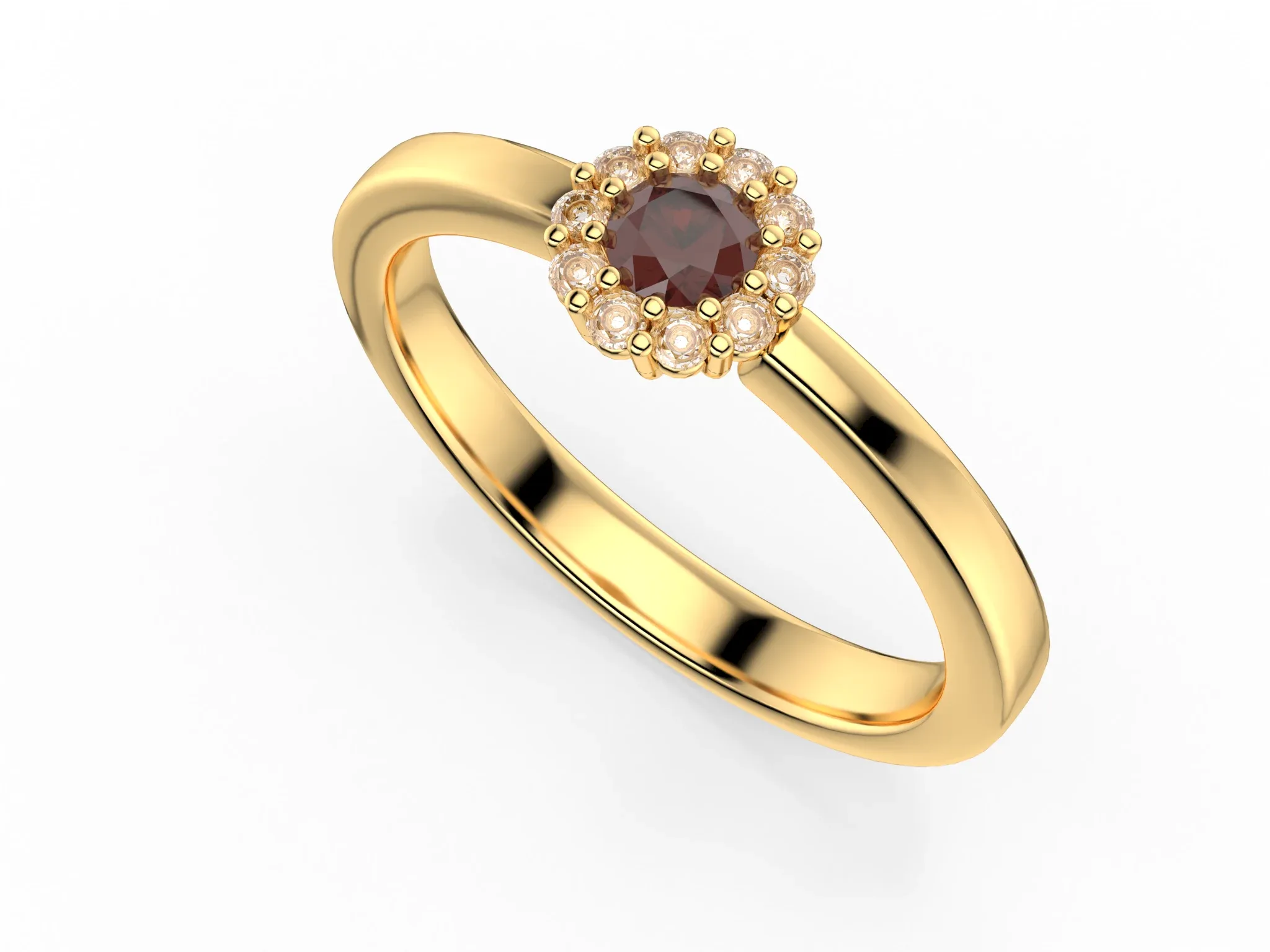 3 mm Cluster Engagement Ring