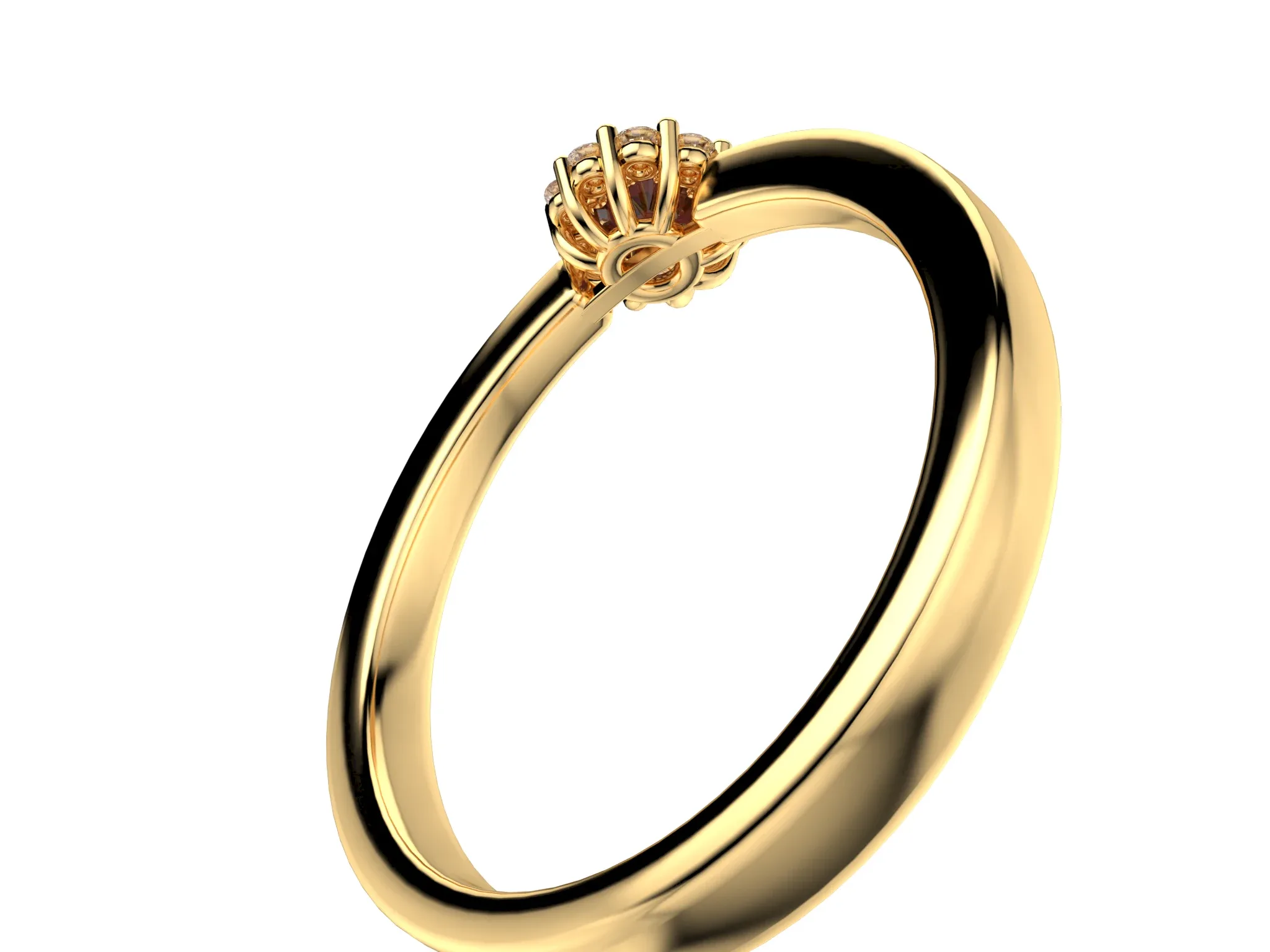 3 mm Cluster Engagement Ring