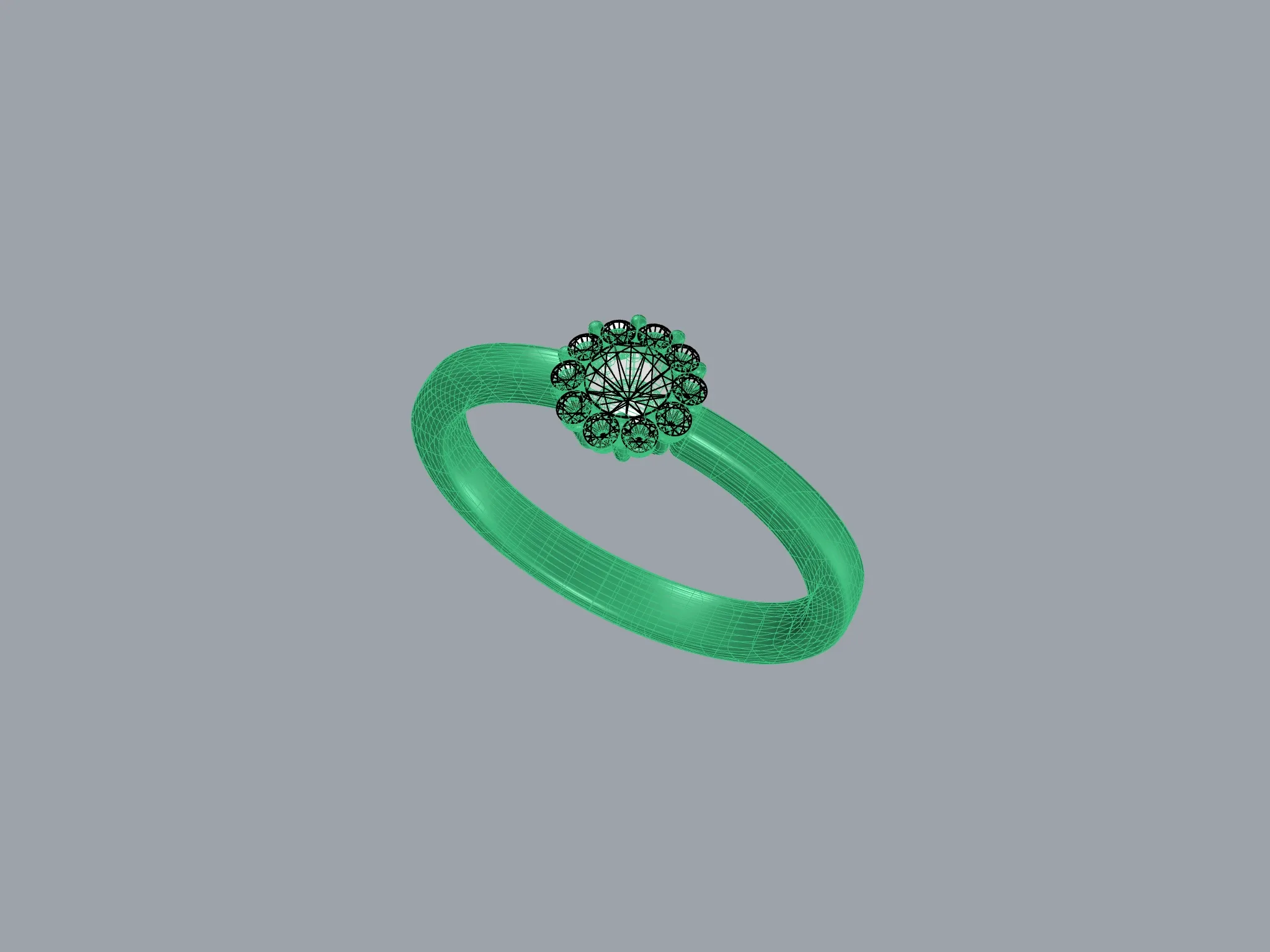 3 mm Cluster Engagement Ring