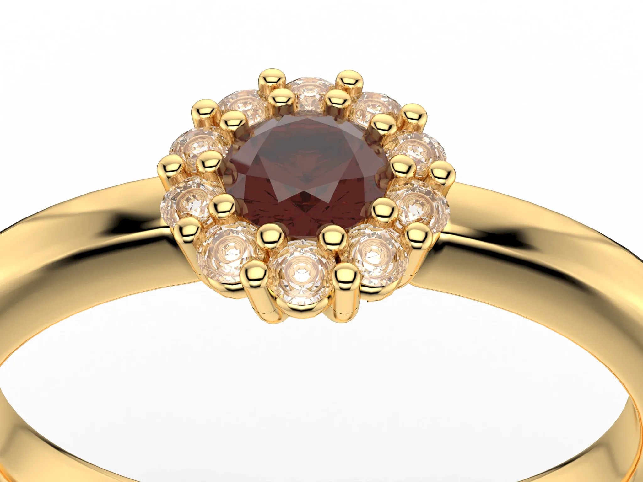 3 mm Cluster Engagement Ring