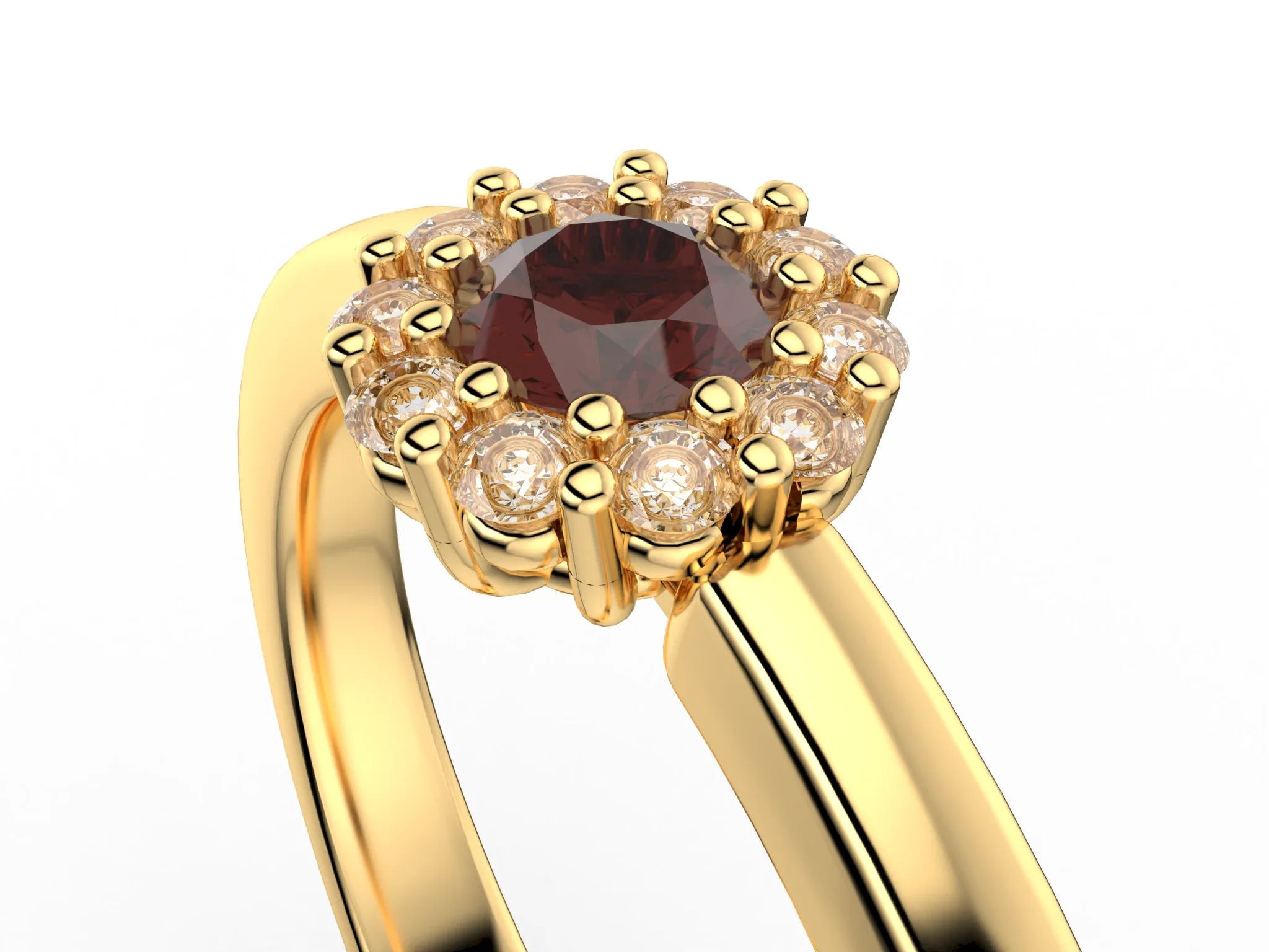 3 mm Cluster Engagement Ring