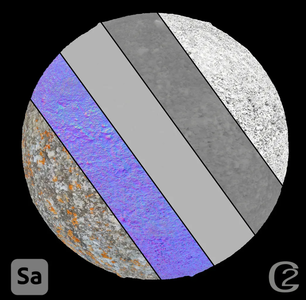 Orange Lichen Rock_02 - Substance Sampler