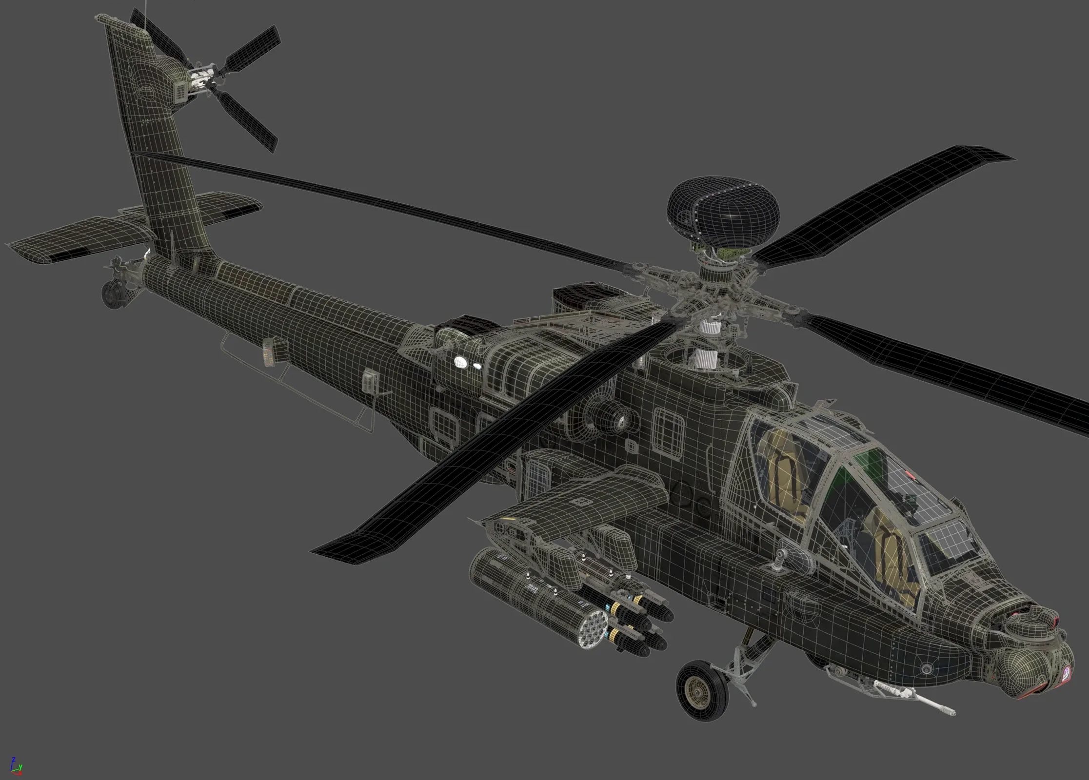 Boeing AH-64D Apache Longbow Helicopter with Cockpit