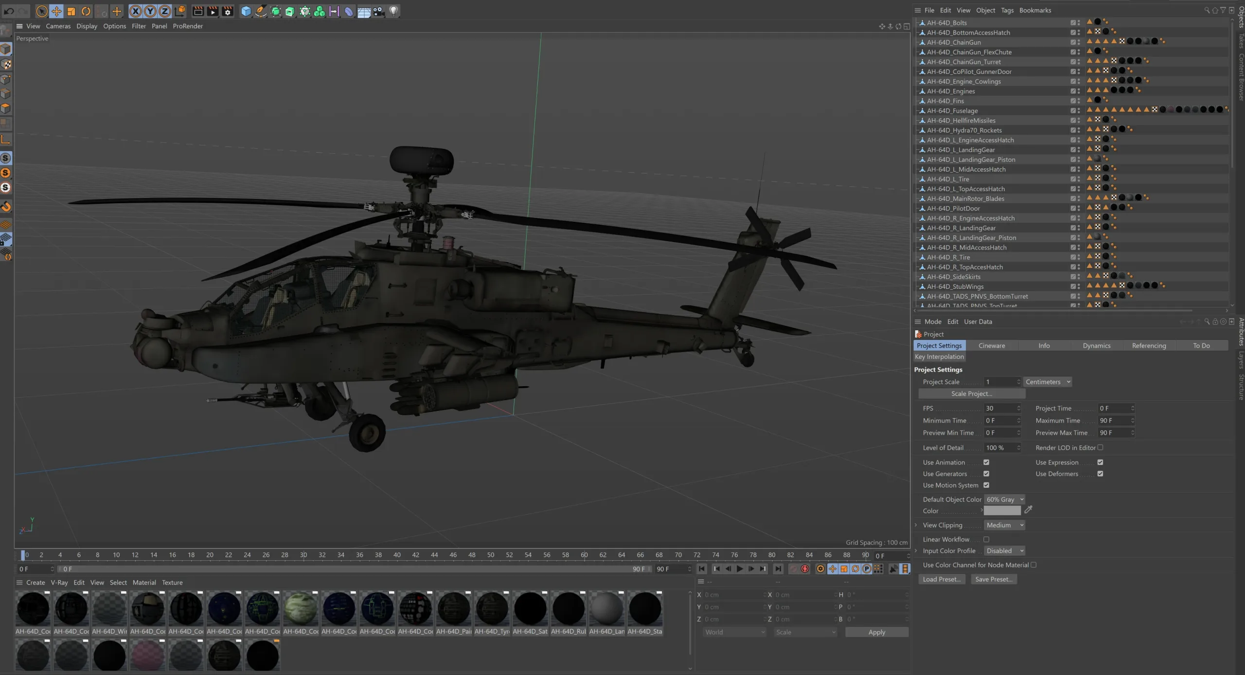 Boeing AH-64D Apache Longbow Helicopter with Cockpit