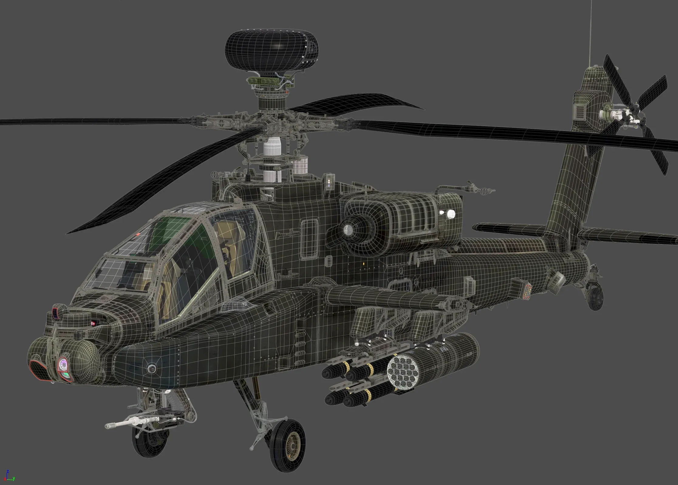 Boeing AH-64D Apache Longbow Helicopter with Cockpit