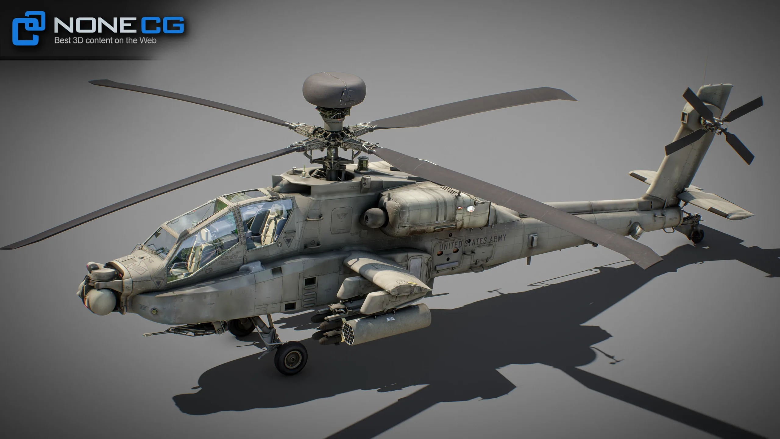 Boeing AH-64D Apache Longbow Helicopter with Cockpit