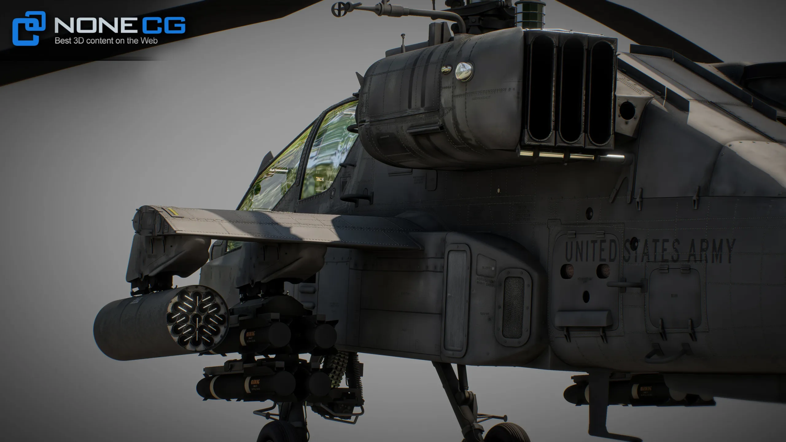 Boeing AH-64D Apache Longbow Helicopter with Cockpit