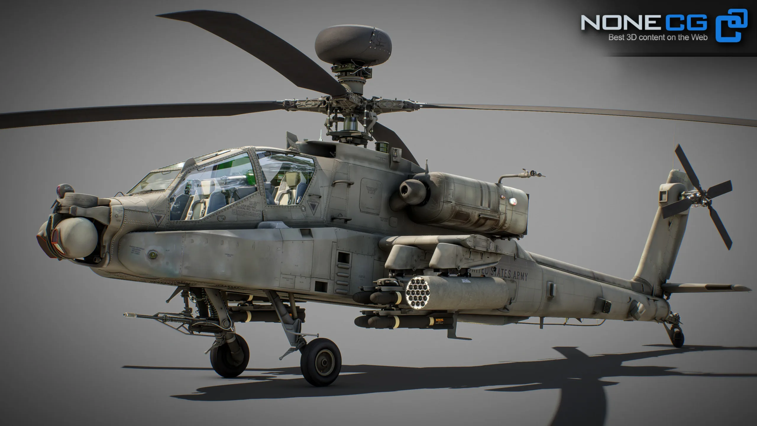 Boeing AH-64D Apache Longbow Helicopter with Cockpit