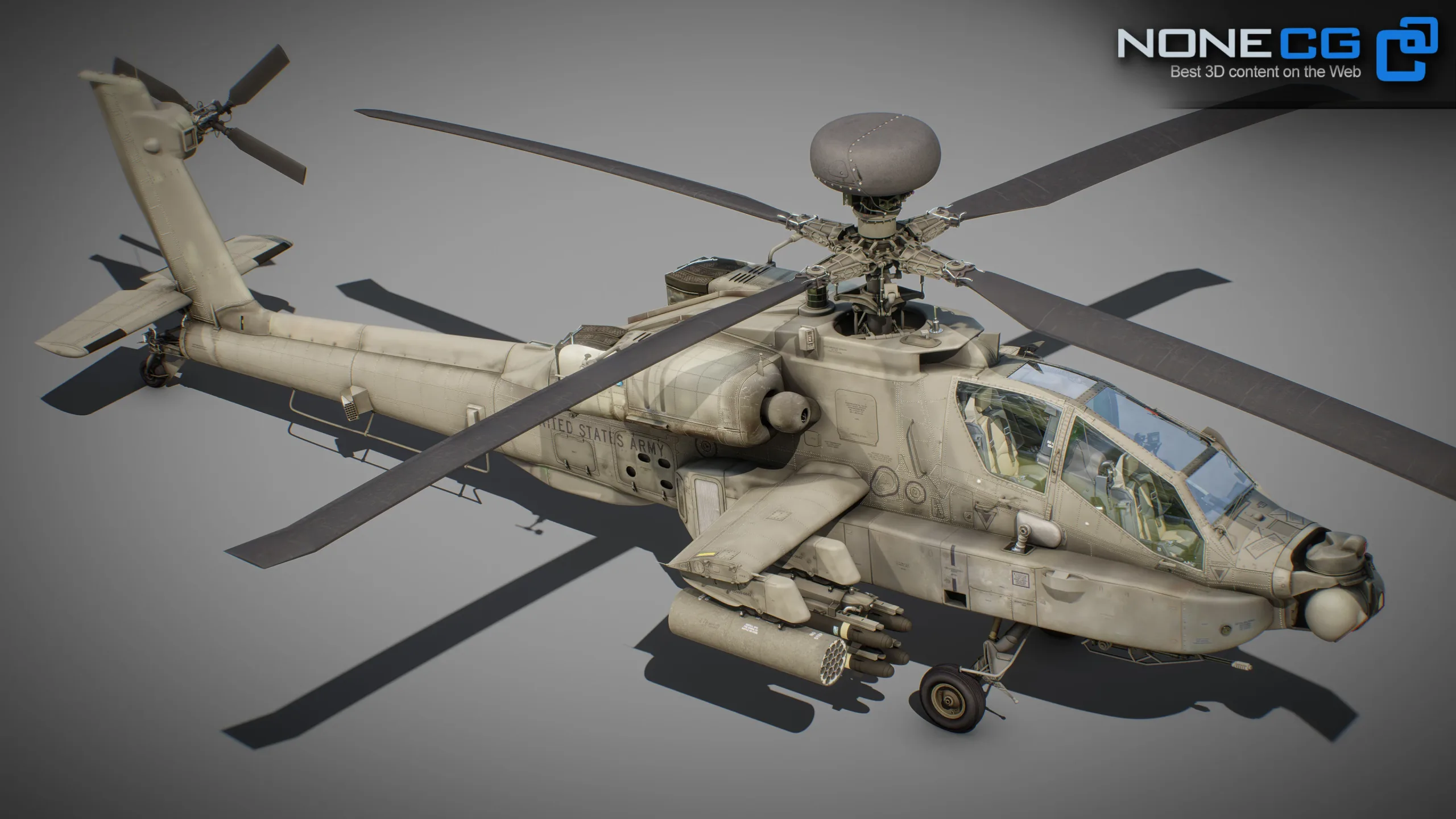 Boeing AH-64D Apache Longbow Helicopter with Cockpit