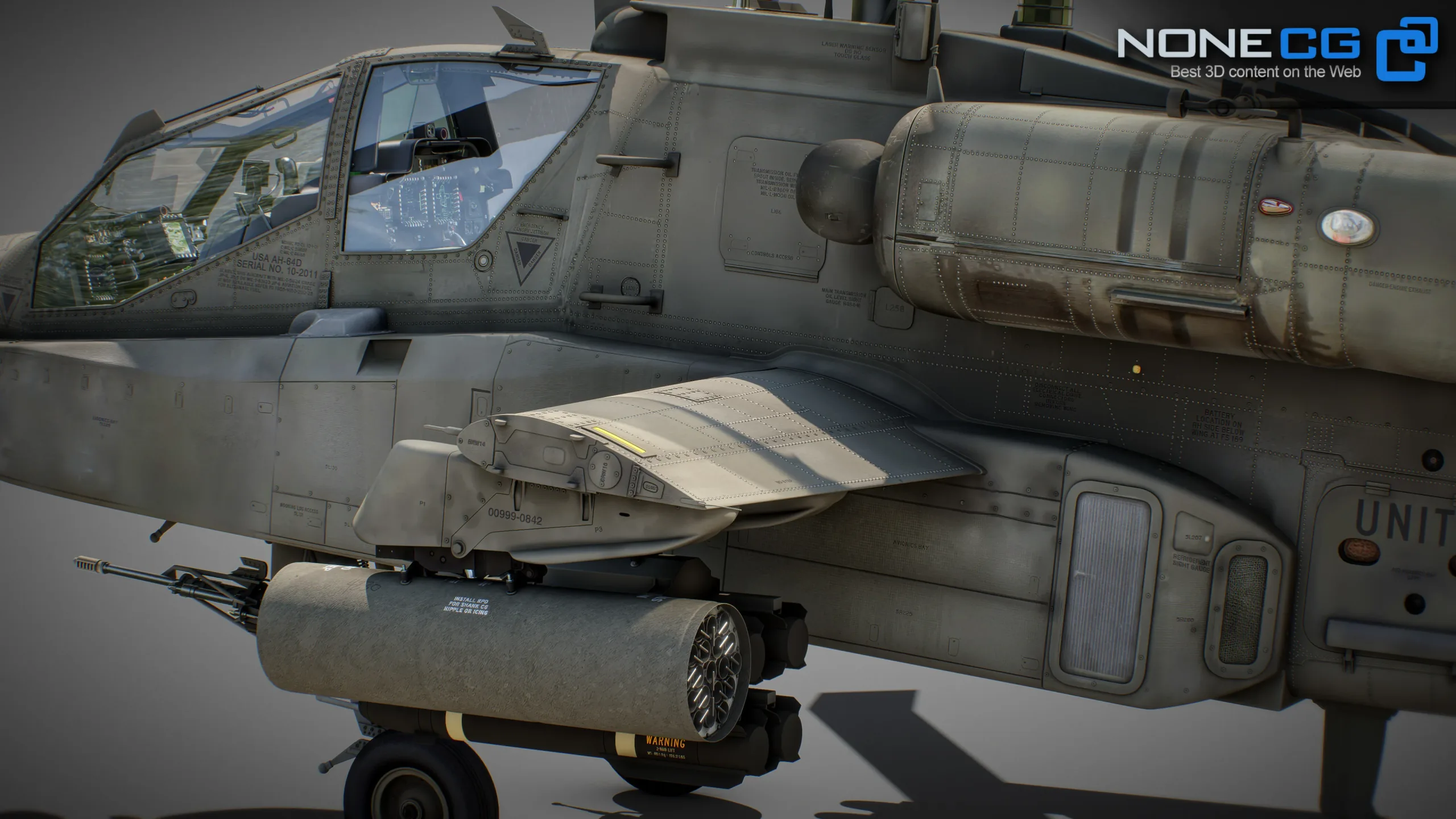 Boeing AH-64D Apache Longbow Helicopter with Cockpit
