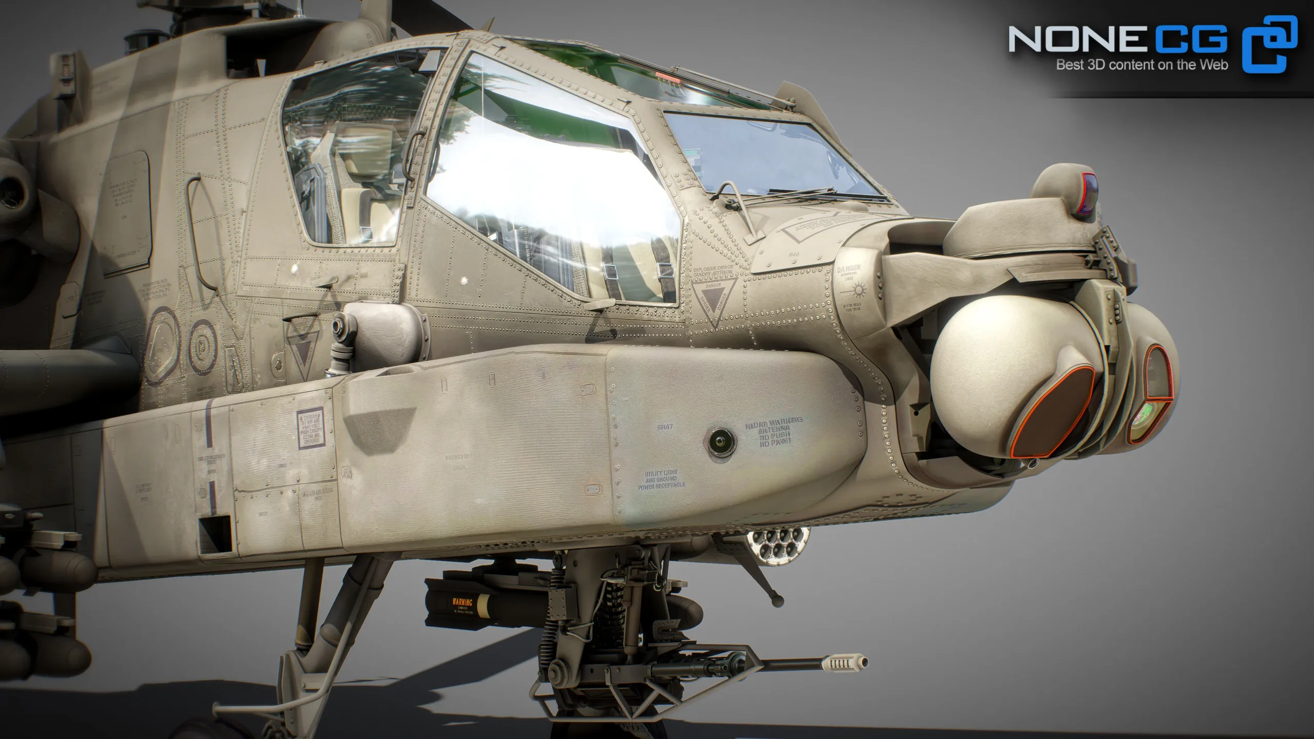 Boeing AH-64D Apache Longbow Helicopter with Cockpit