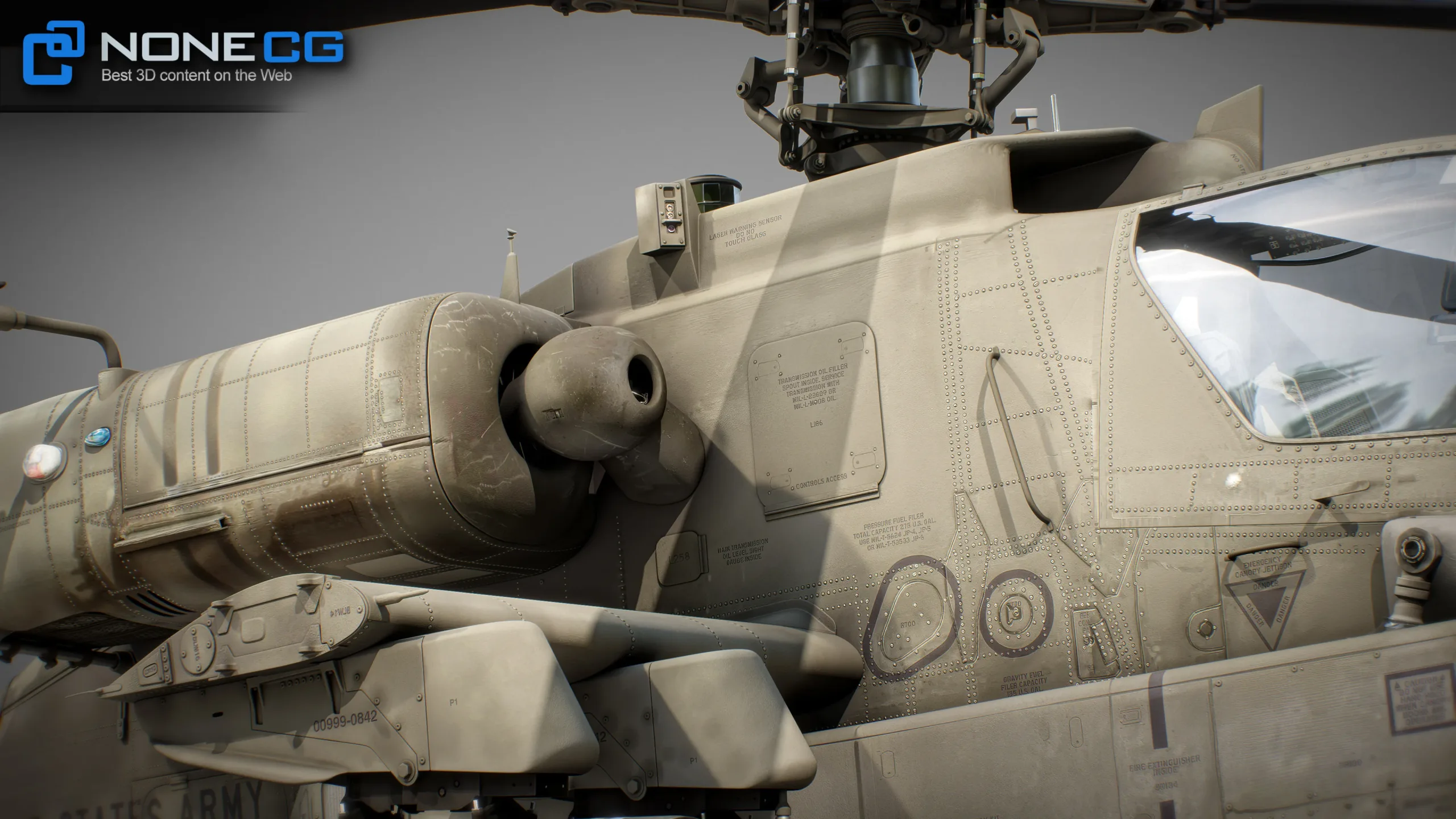 Boeing AH-64D Apache Longbow Helicopter with Cockpit