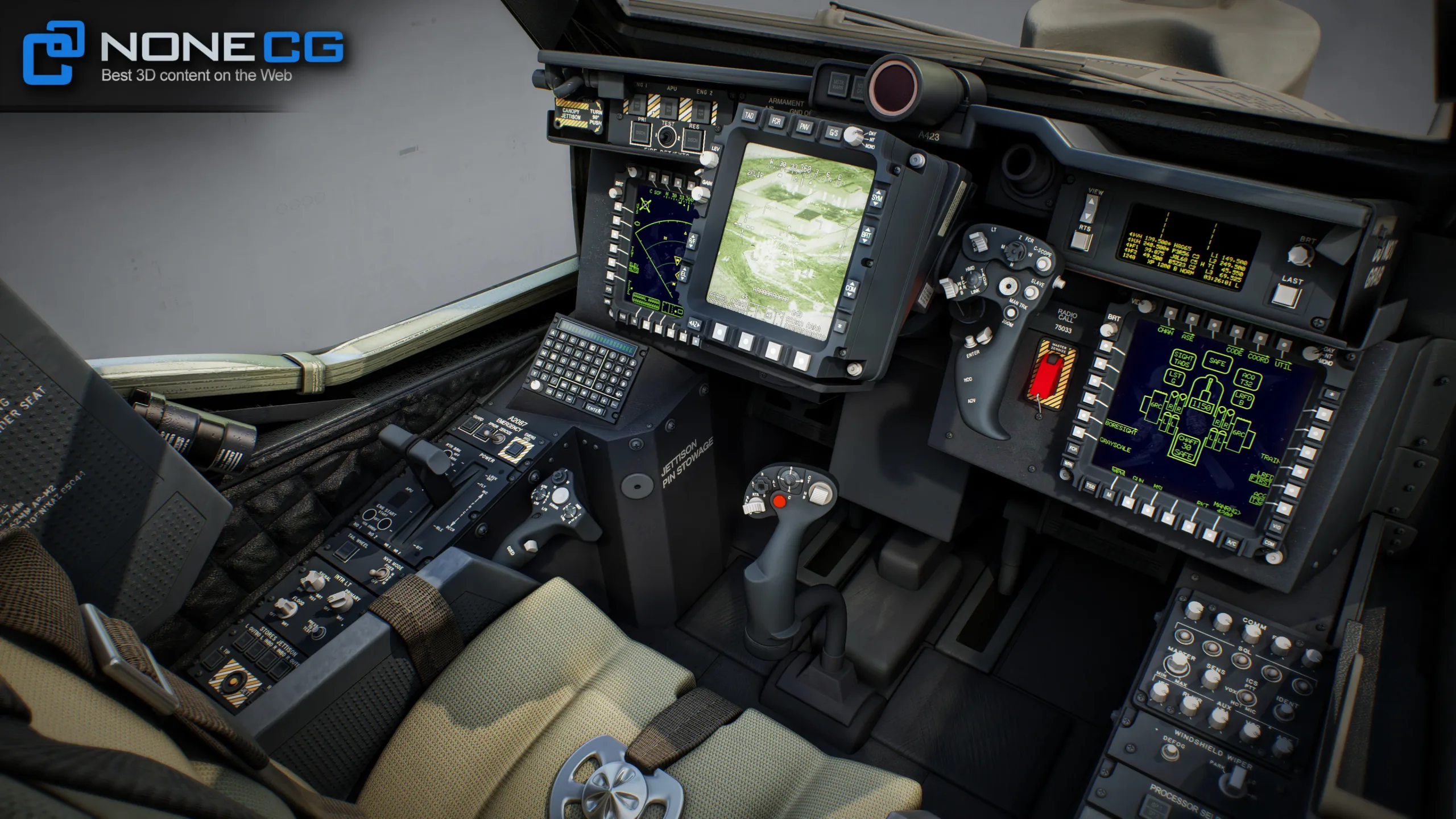 Boeing AH-64D Apache Longbow Helicopter with Cockpit