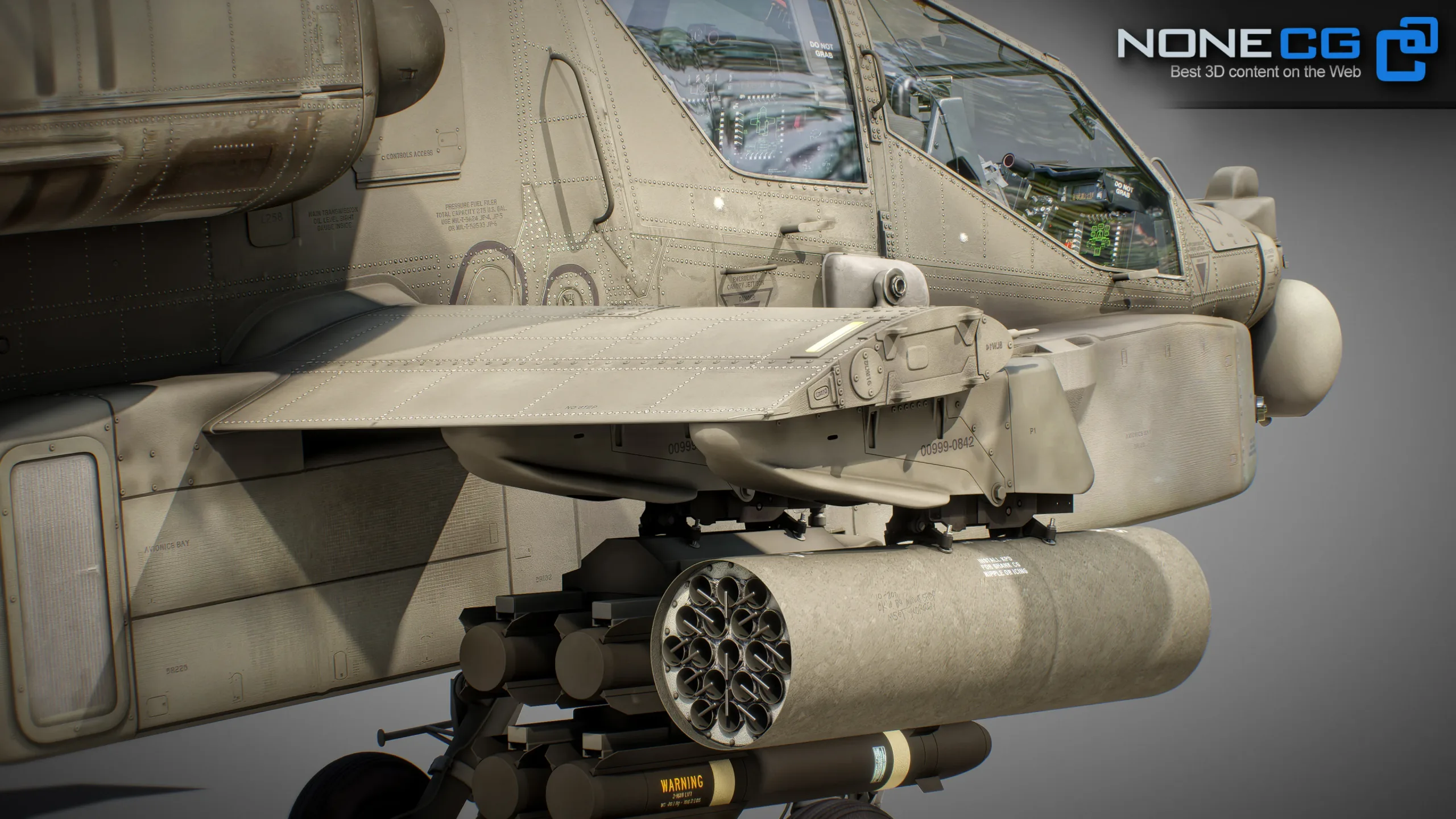 Boeing AH-64D Apache Longbow Helicopter with Cockpit