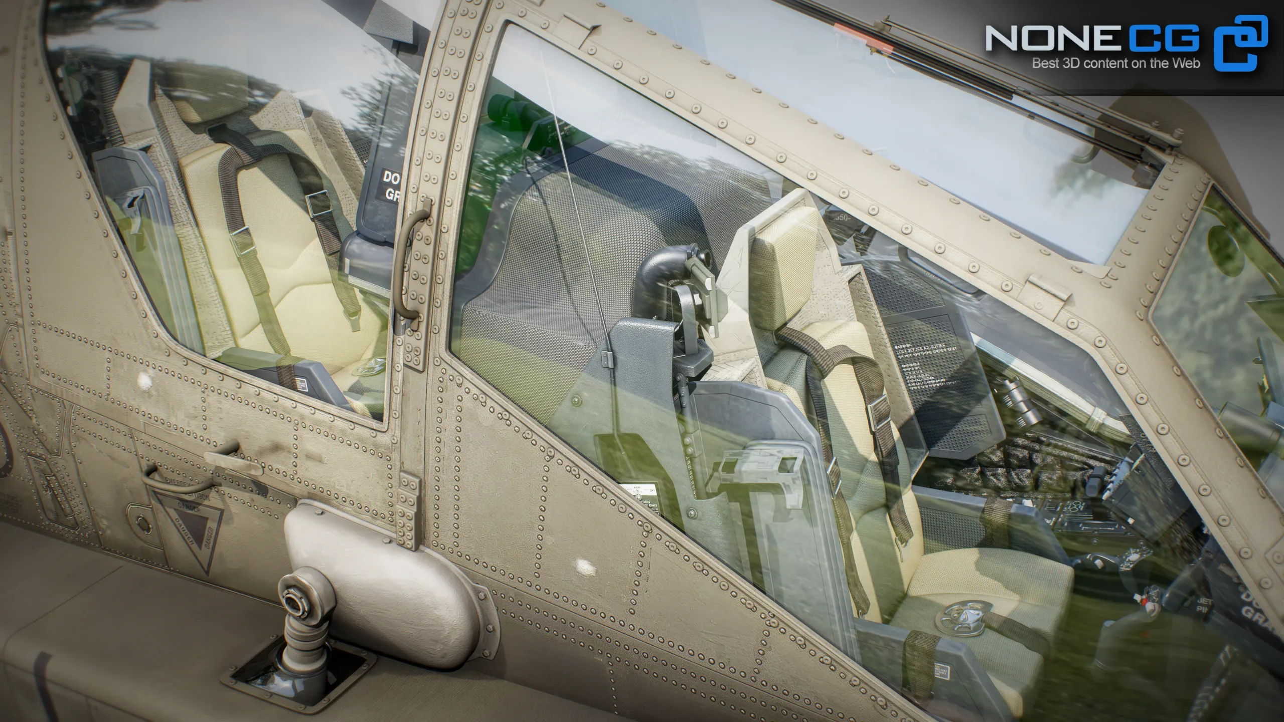 Boeing AH-64D Apache Longbow Helicopter with Cockpit