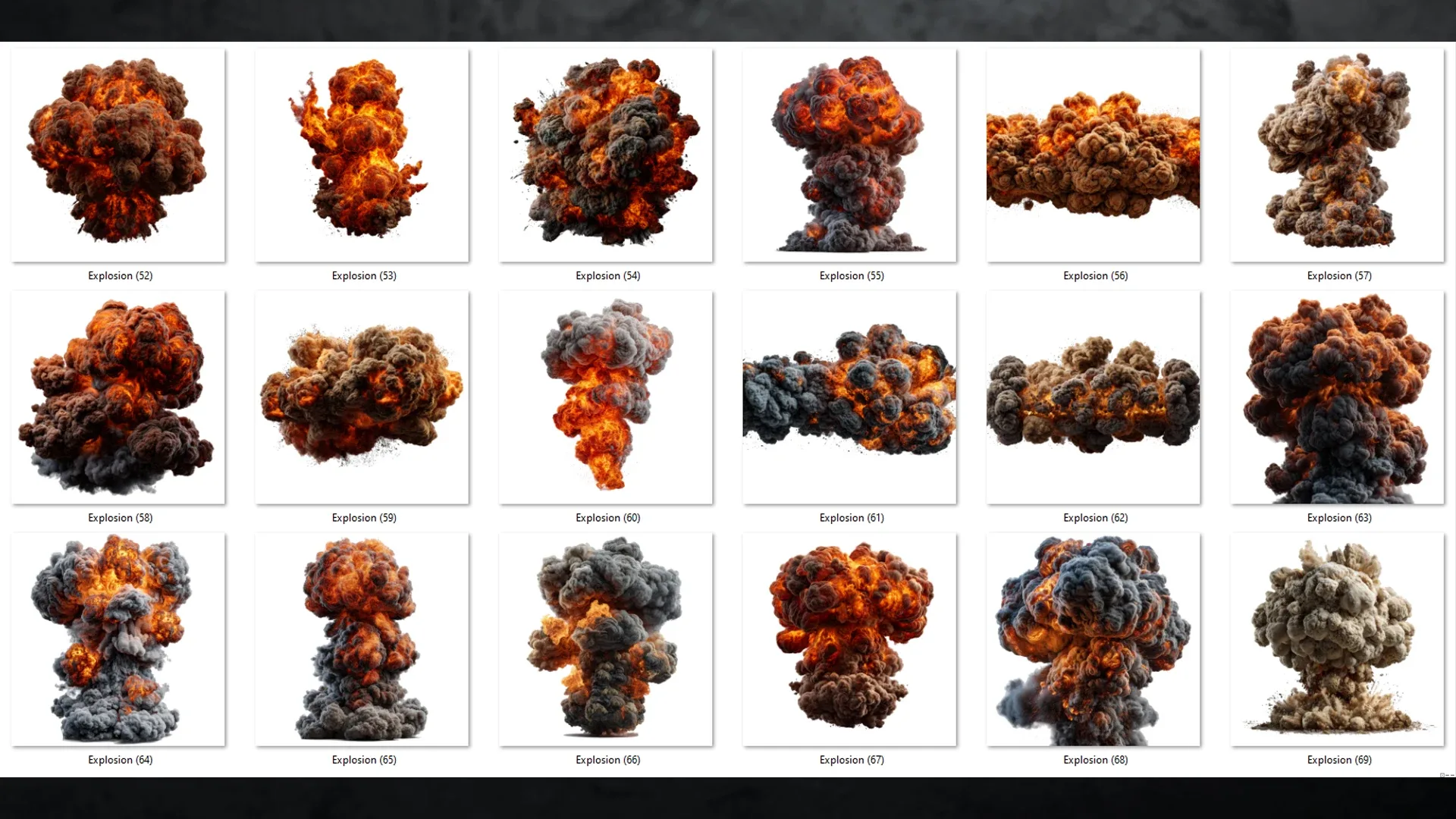 155 Fire & Explosion PNG Pack + Transparent Files - 4k High Quality