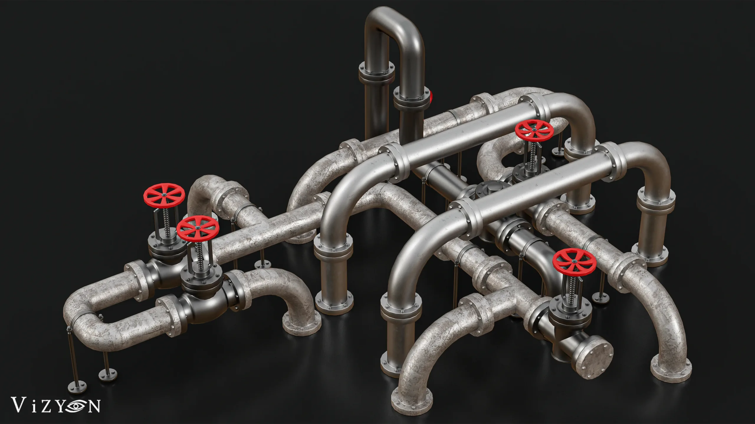 Modular Pipes System / Blender Tutorial + 3D Models with texture