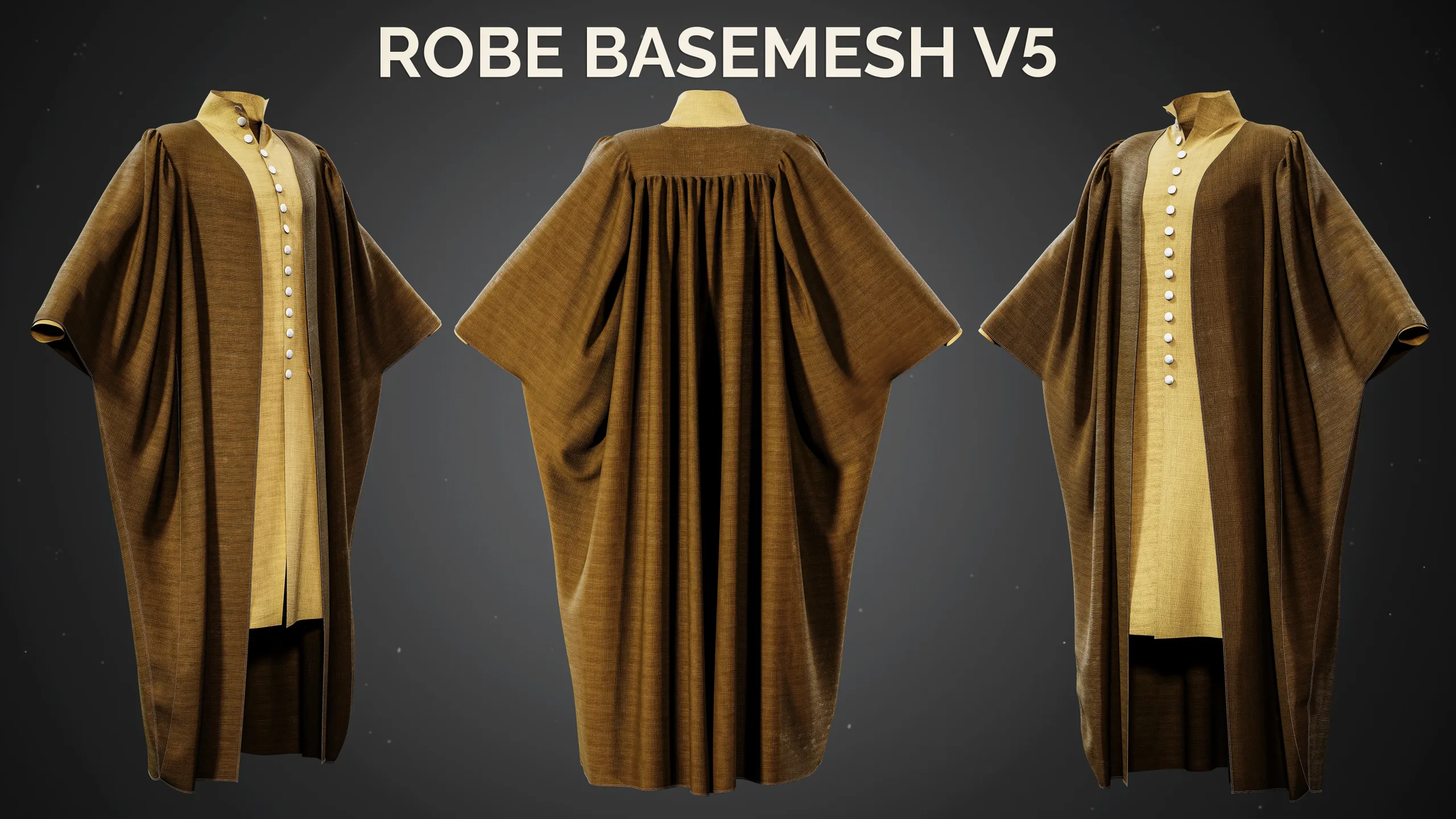 9 Wizard Robe Basemesh Models - Fantasy Mage Cloaks (Hogwarts & Snape Inspired)