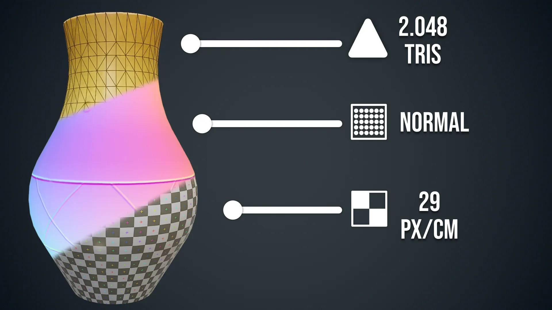 Stylized Vase Low-poly 3D model