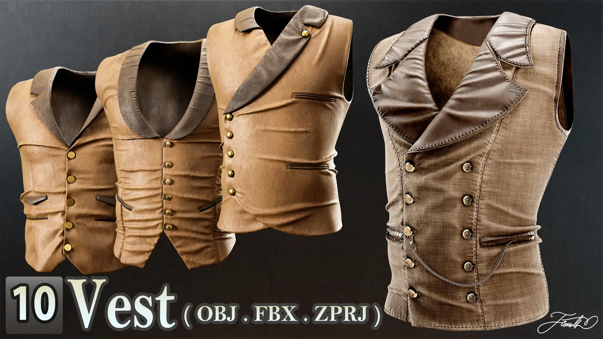 10 VEST Models - Marvelous Designer
