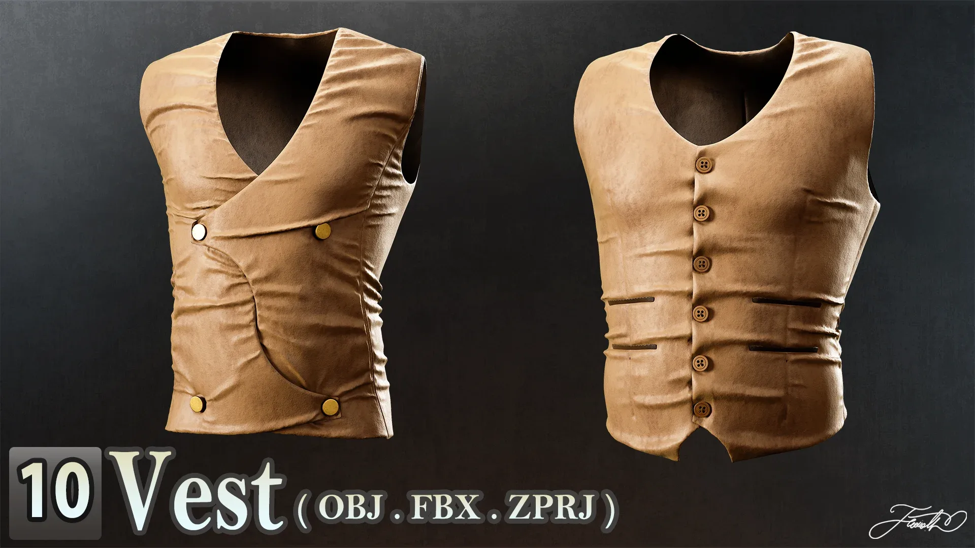 10 VEST Models - Marvelous Designer