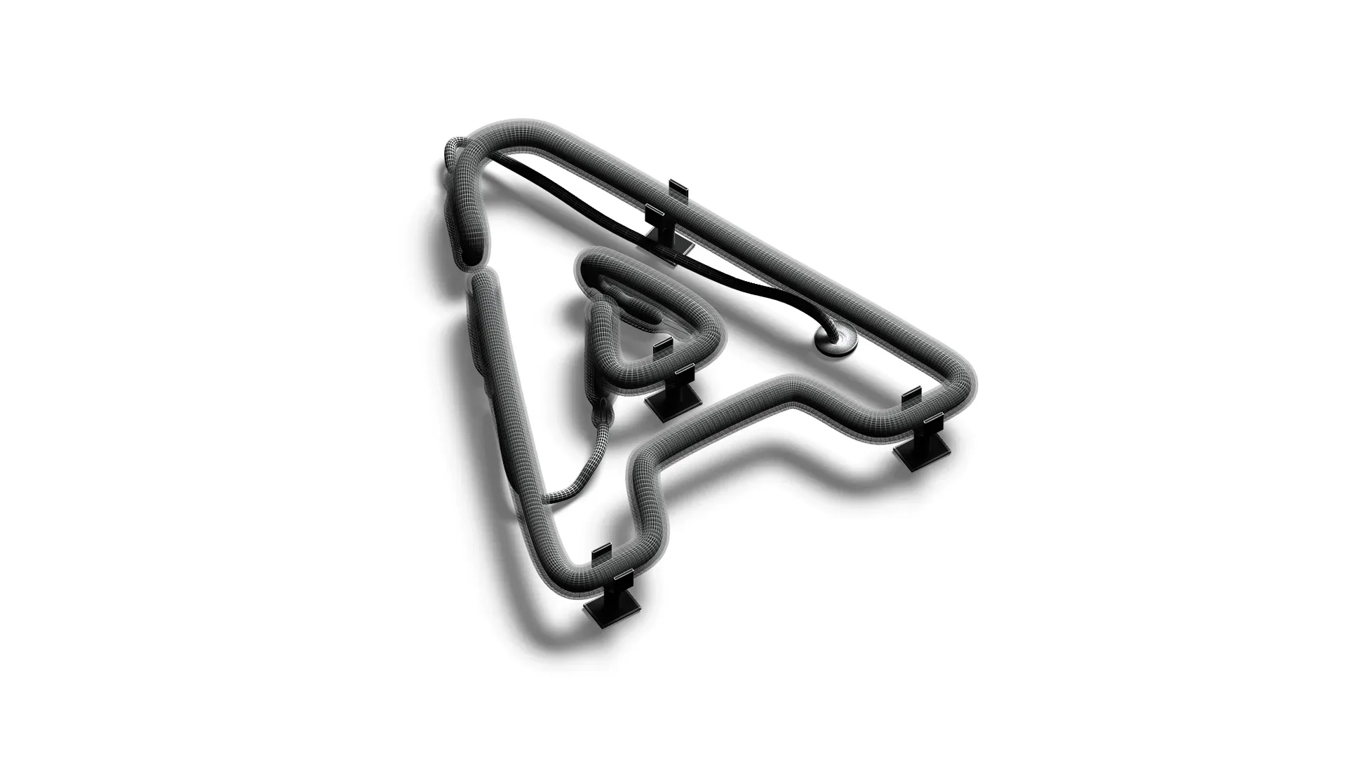 Blue Neon Capital Letters - illuminated led uppercase font 3D Model