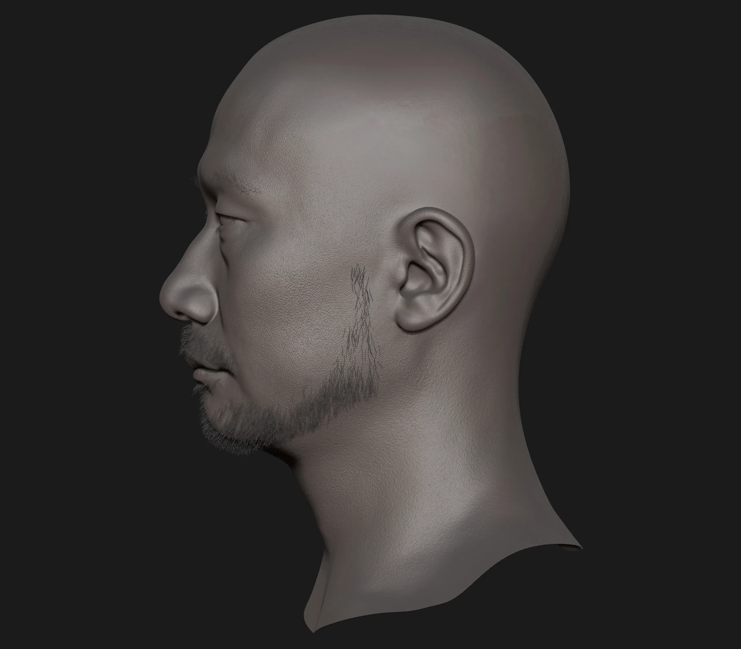 Hideo Kojima likeness sculpt 3D model