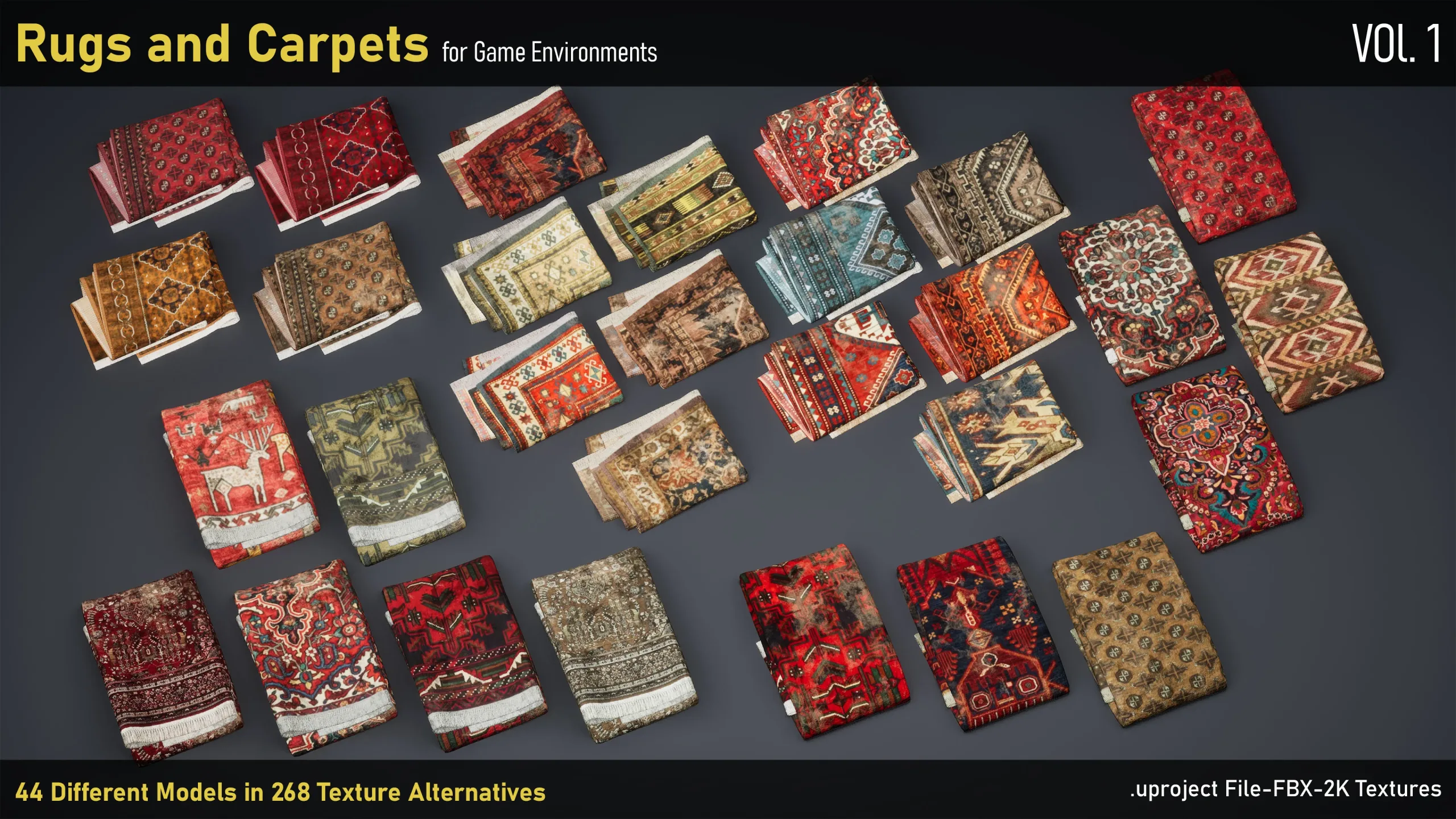 Rugs and Carpets for game environments-uproject-FBX