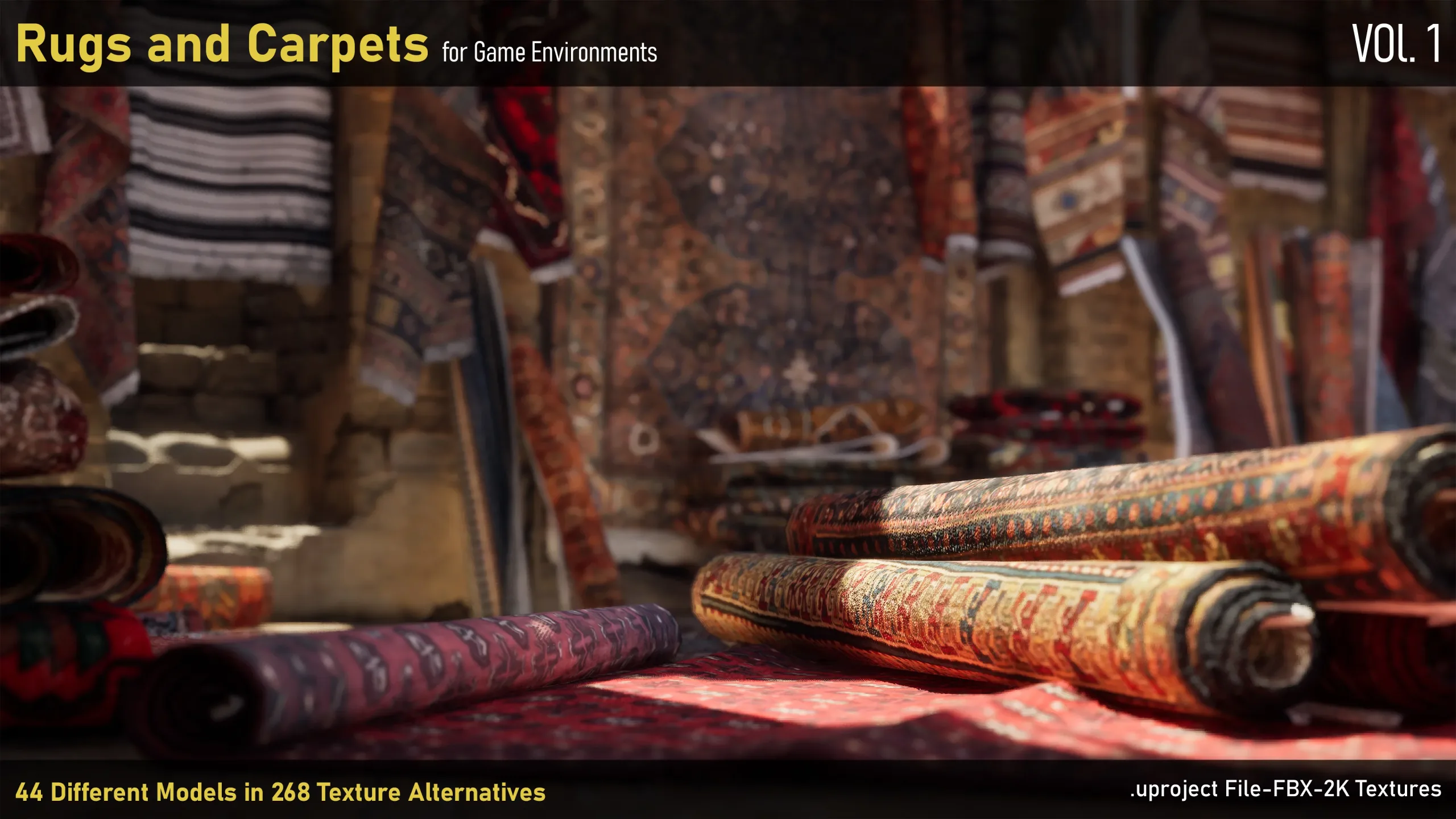 Rugs and Carpets for game environments-uproject-FBX
